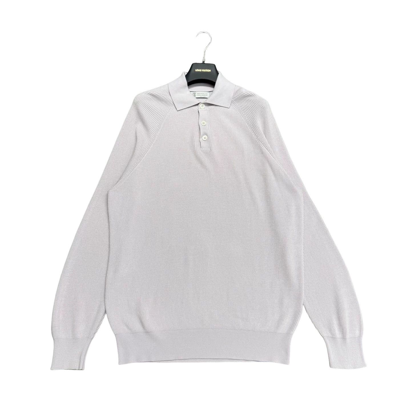 Brunello Cucinelli Brunello Cucinelli Lavender Knit Polo Size L Size US L / EU 52-54 / 3 - 1 Thumbnail