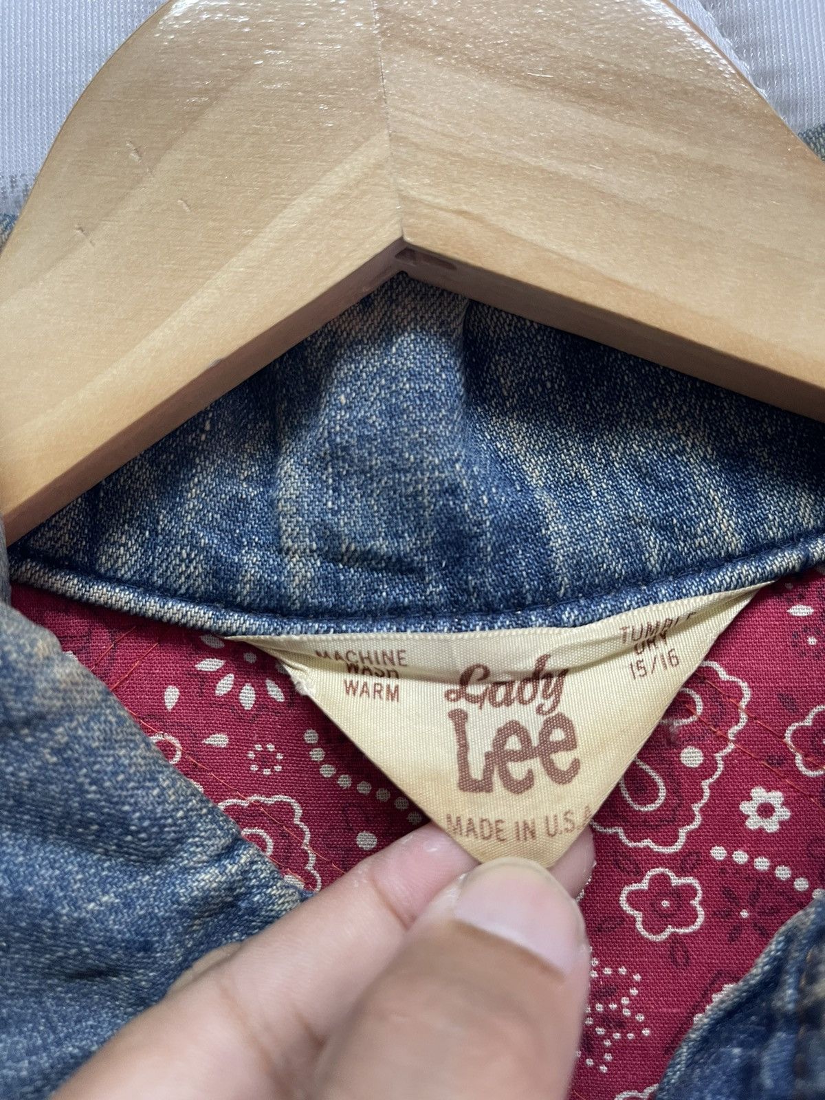 Lee × Vintage VINTAGE 80’S LEE LADYS DENIM BLUE QUILTS JACKET Size S / US 4 / IT 40 - 6 Thumbnail