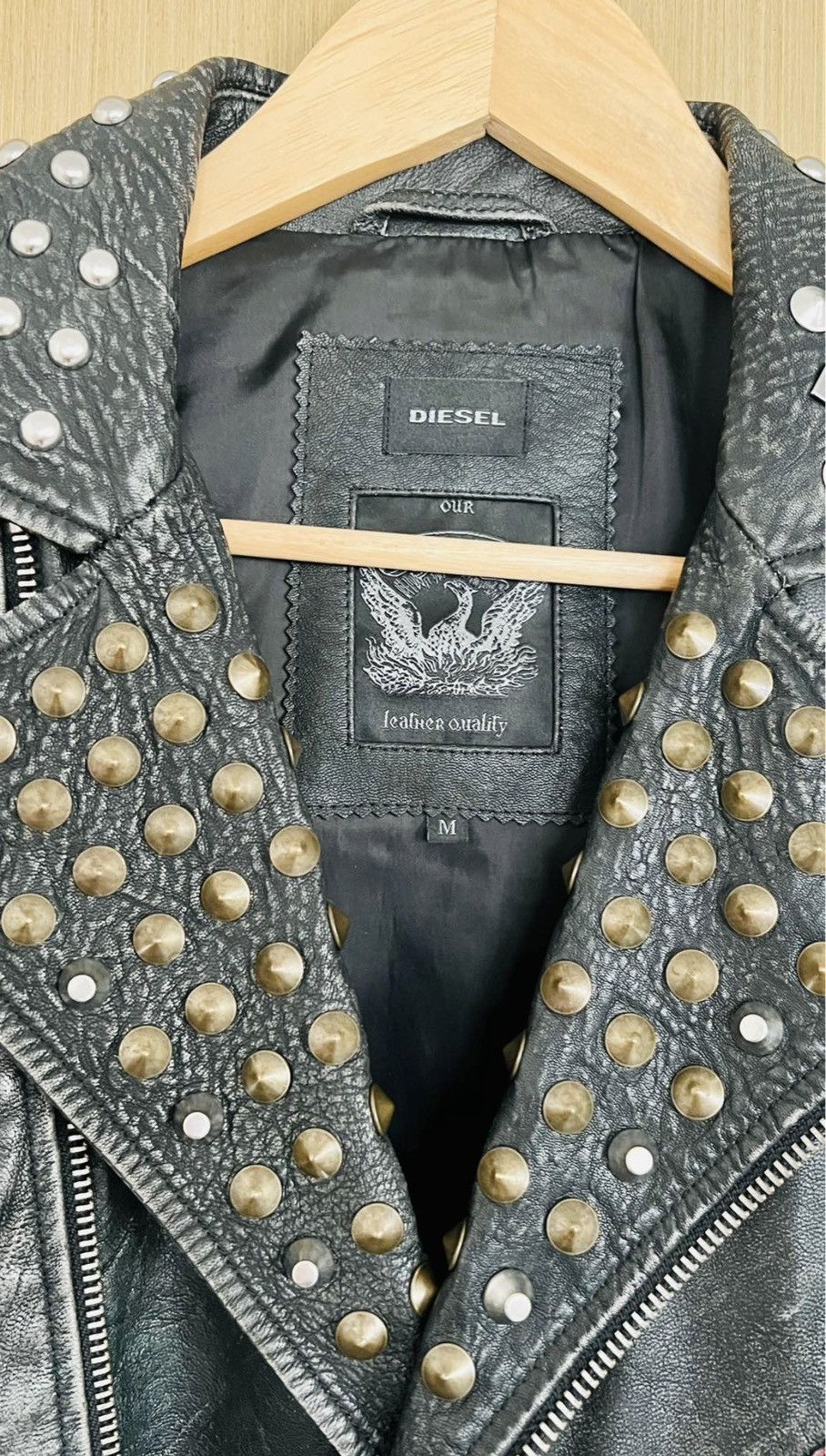 Diesel Diesel Studded Leather Biker Jacket (Archive) Size US M / EU 48-50 / 2 - 3 Thumbnail