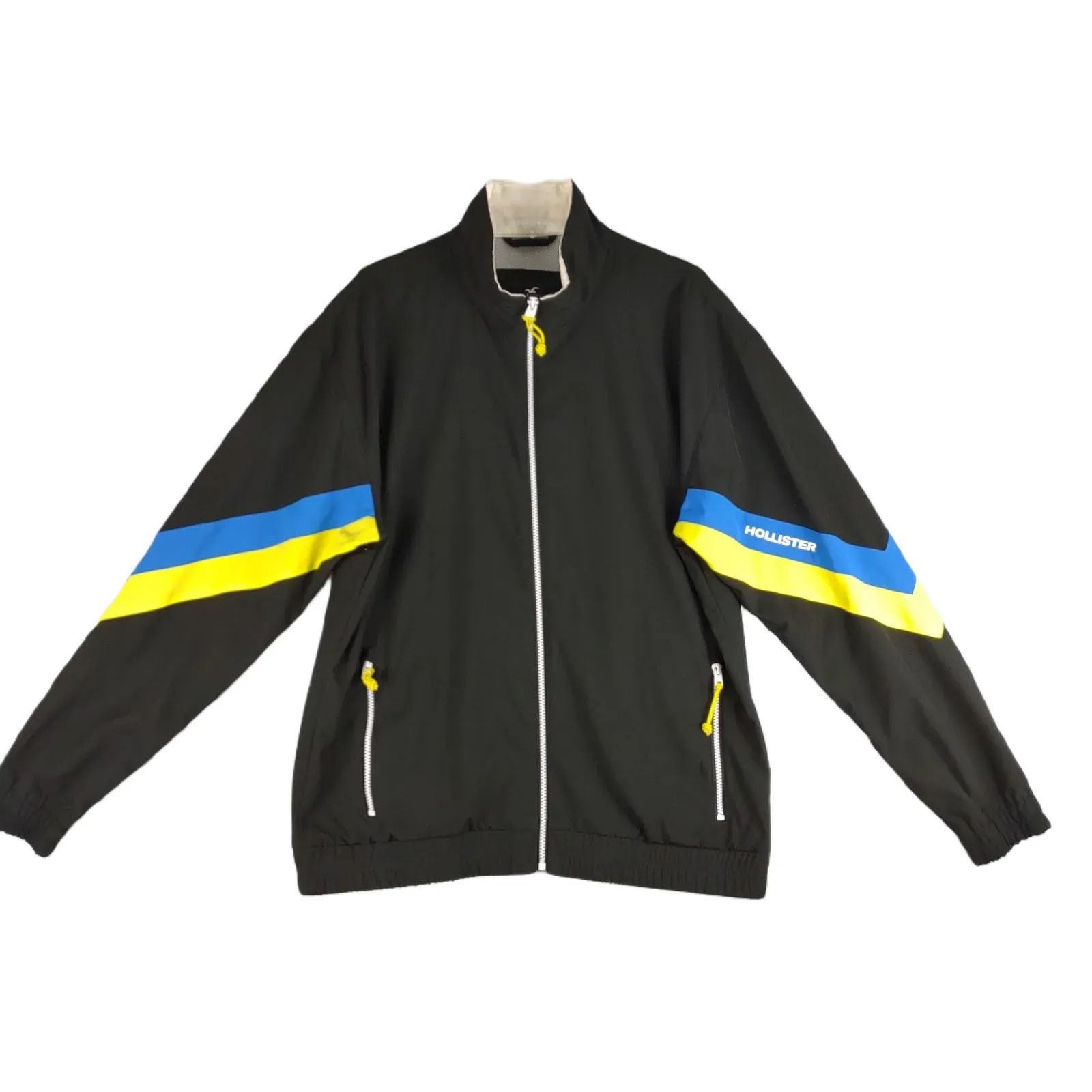 Hollister HOLLISTER Epic Flex Men s Black Full Zip Windbreaker Jacket Grailed