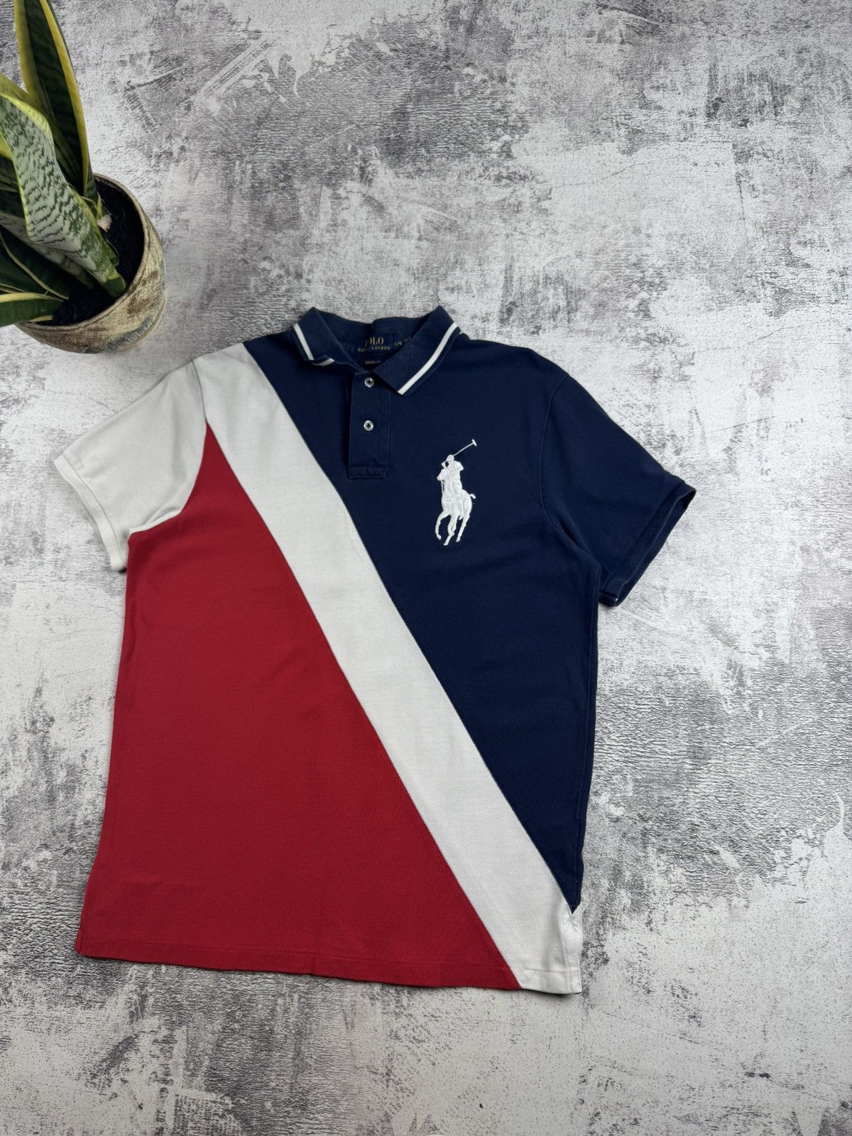 Polo Ralph Lauren Men’s L Polo Ralph Lauren Big Pony Chief Keef Y2K France Flag Polo T Shirt Tee Size US L / EU 52-54 / 3 - 3 Thumbnail