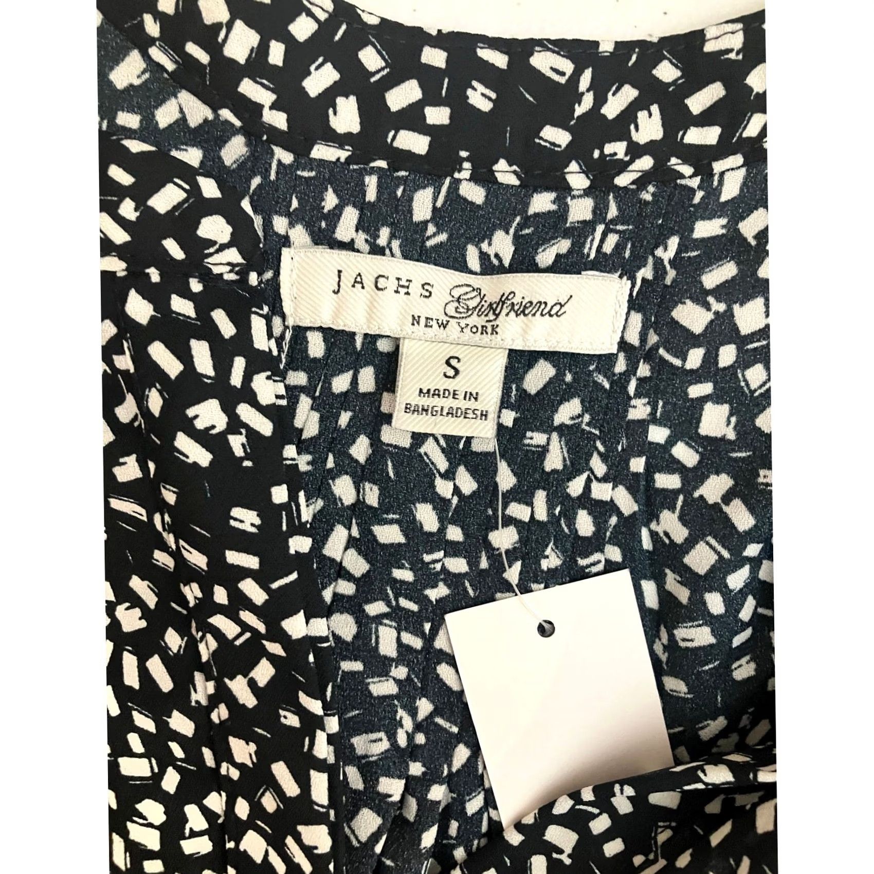 Vintage VINTAGE Jachs Girlfriend Blouse Shirt 3/4 Sleeve V-Neck Black White Polka Dot Women's S Size S / US 4 / IT 40 - 4 Thumbnail