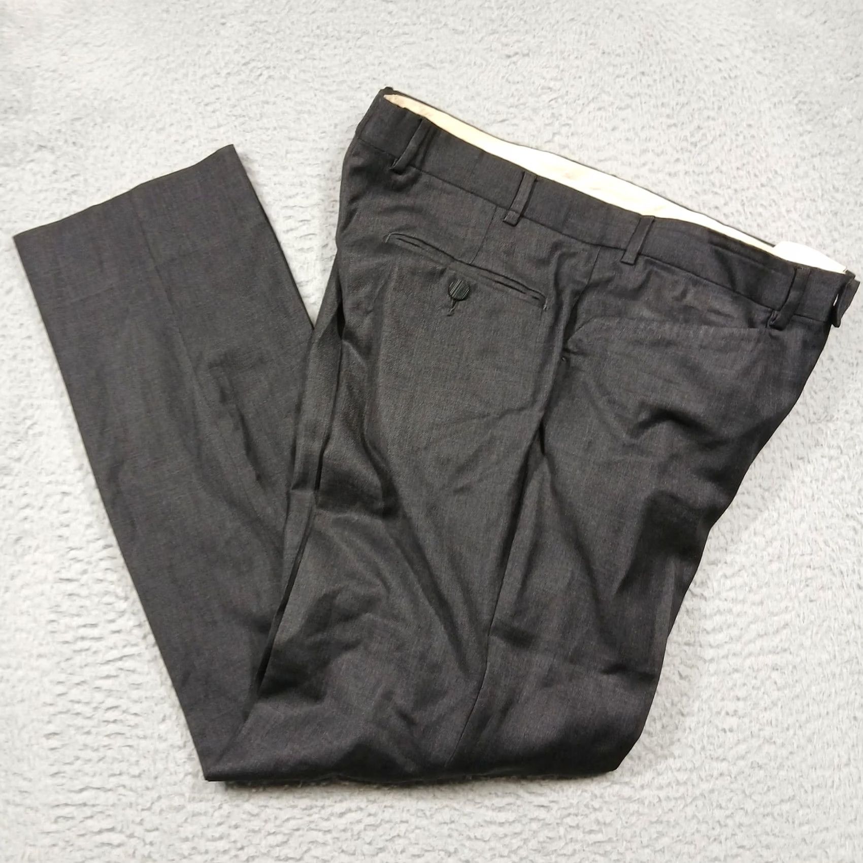 Thierry Mugler Thierry Mugler Mens Gray 32 Classic Dress Trousers 50 IT Inseam 30 Waist 32 Leather? Belt Loops Size US 32 / EU 48 - 2 Thumbnail