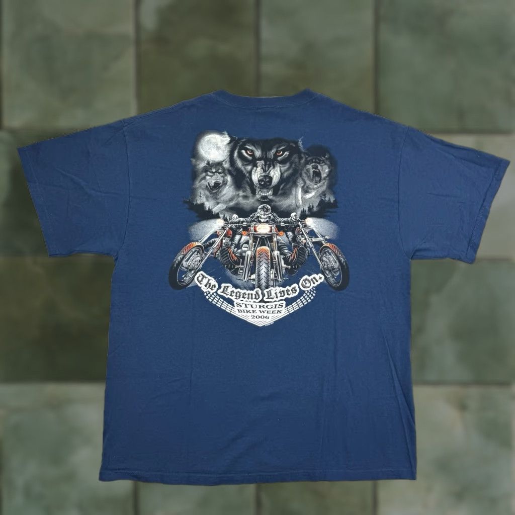 Delta VINTAGE Sturgis Bike Week 2006 T Shirt Adult Large Blue Moon Wolf Biker Rally Size US L / EU 52-54 / 3 - 1 Thumbnail
