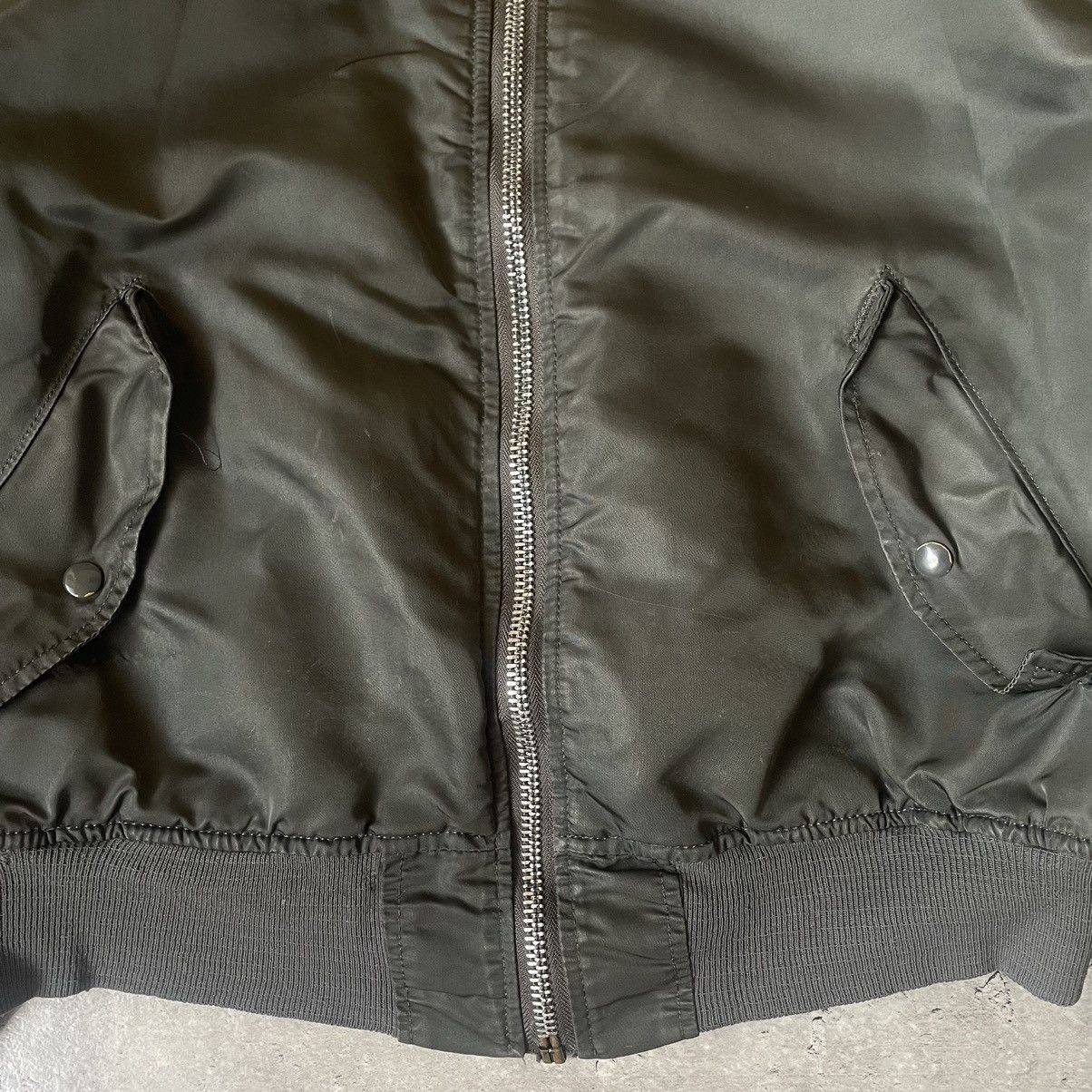 Ma1 Flyer Olive Vintage Nylon Bomber Jacket BoxyFit Oversize