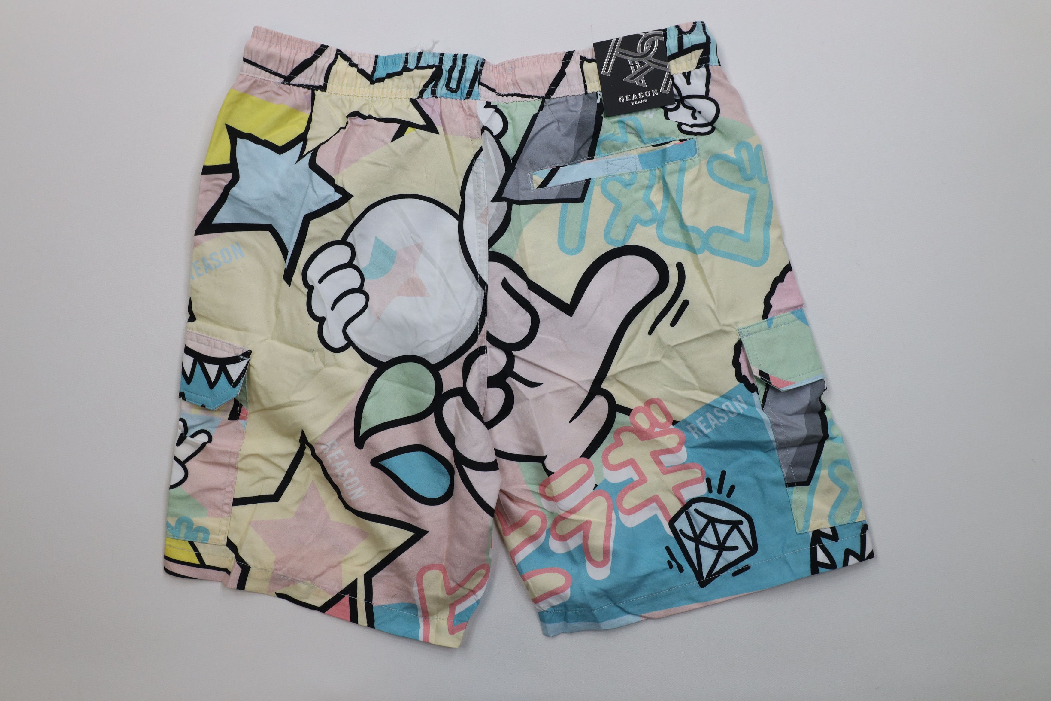 Vintage Deadstock Y2K Streetwear Graffiti Cartoon Lined Cargo Shorts Size US 30 / EU 46 - 8 Thumbnail