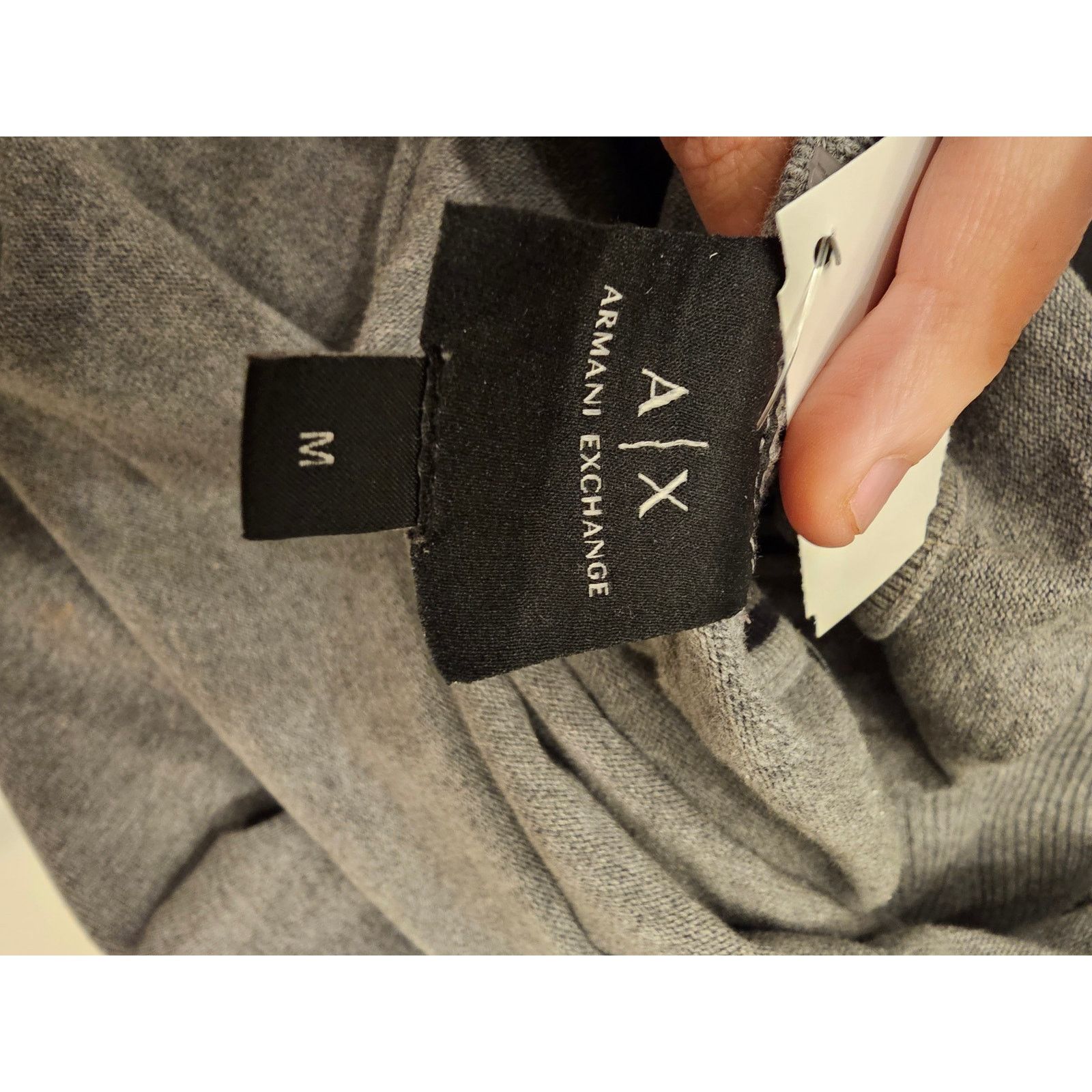 Armani Exchange Armani Exchange Gray Logo Knit Sweater | Classic Crewneck Size M / US 6-8 / IT 42-44 - 4 Thumbnail