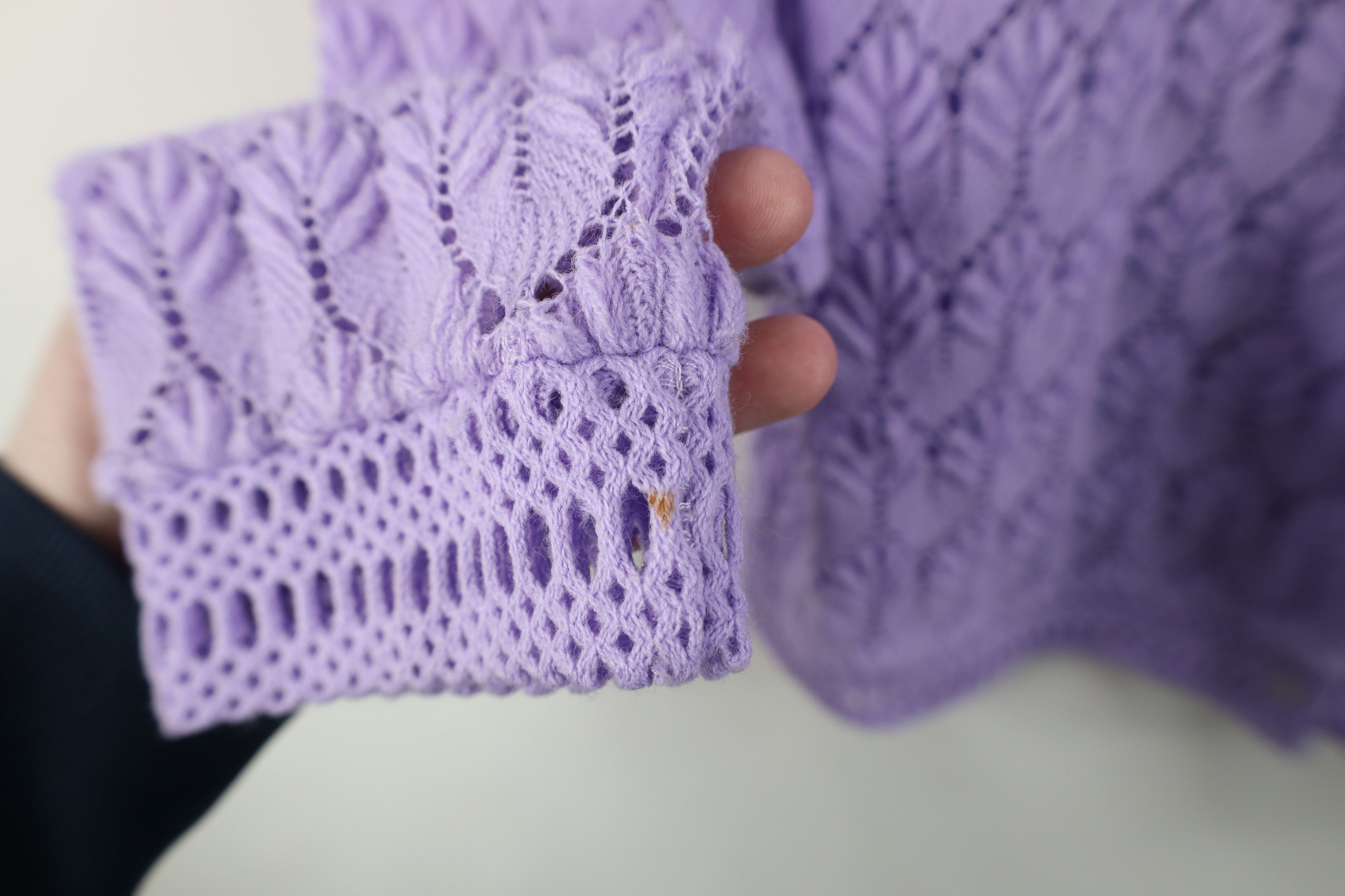 Vintage Vintage 60s Streetwear Crochet Knit Cardigan Sweater Purple Size XS / US 0-2 / IT 36-38 - 6 Thumbnail