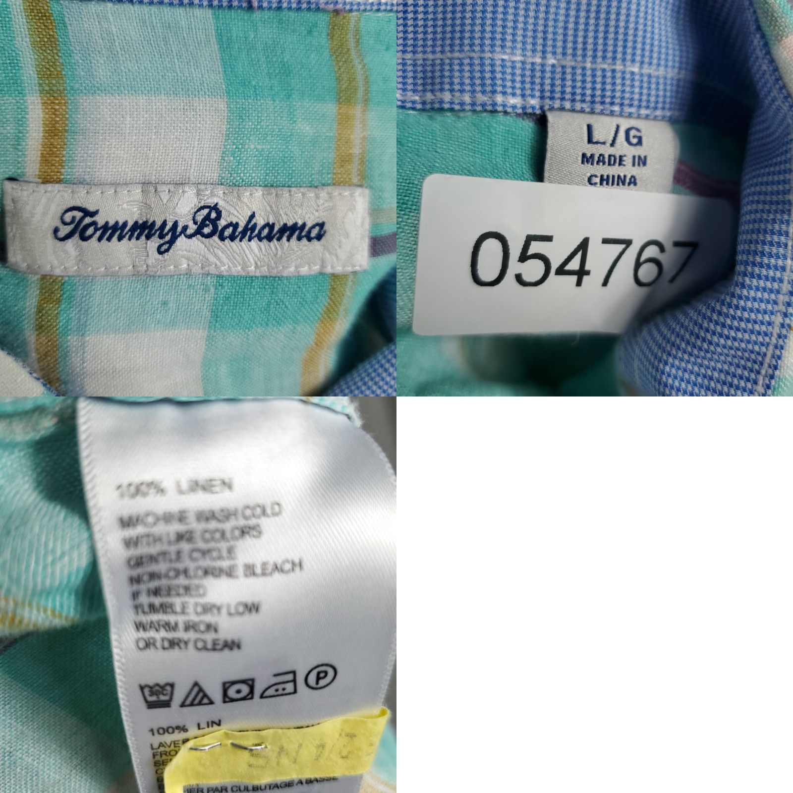 Tommy Bahama Tommy Bahama Shirt Mens Large Blue Plaid Linen Button-Up Short Sleeve N/A Casual, Vacation, Aloha 90s? No Decade Mens Size US L / EU 52-54 / 3 - 8 Thumbnail