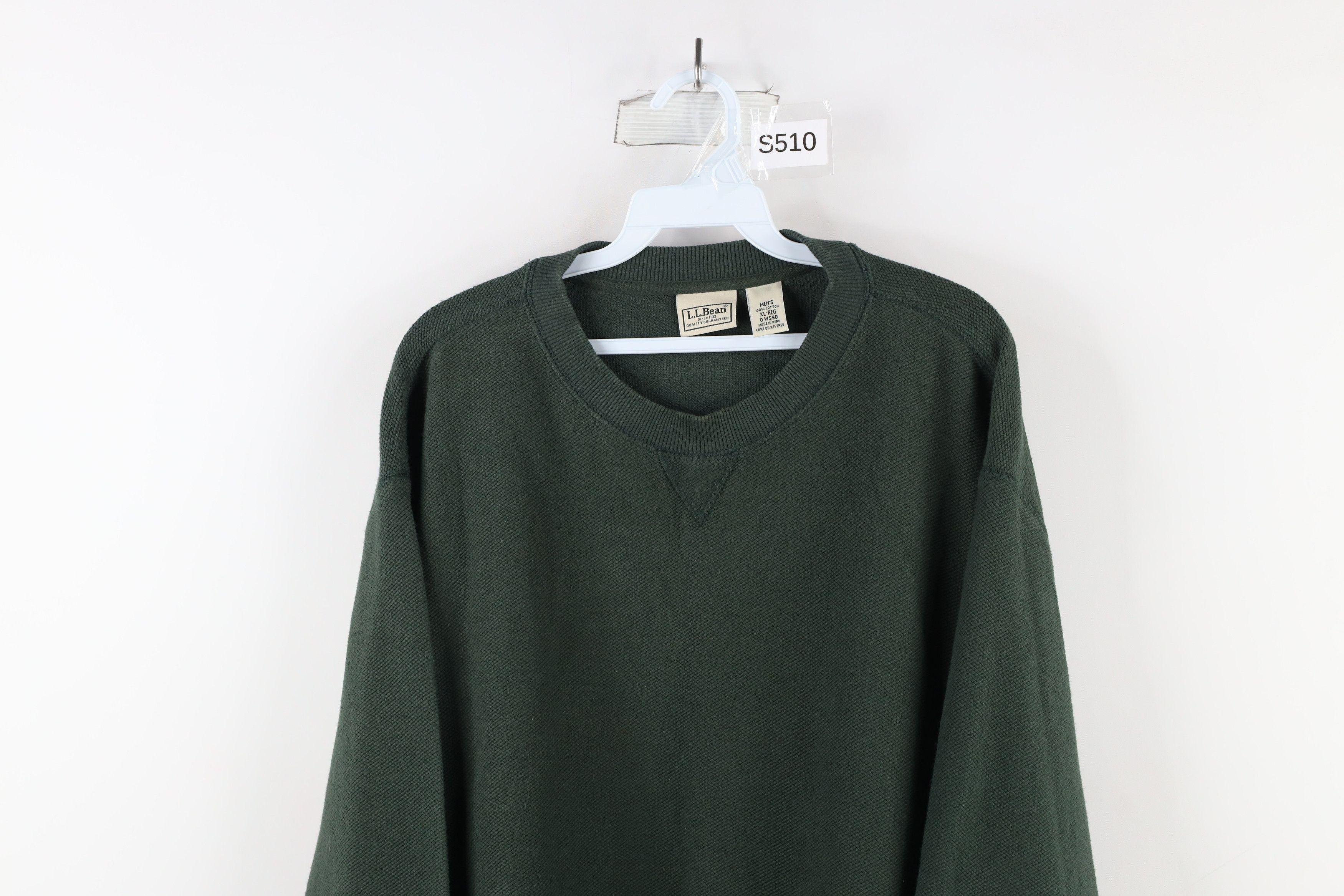 L.L. Bean × Vintage Vintage LL Bean Heavyweight Waffle Knit Sweatshirt Green Size US XL / EU 56 / 4 - 2 Thumbnail