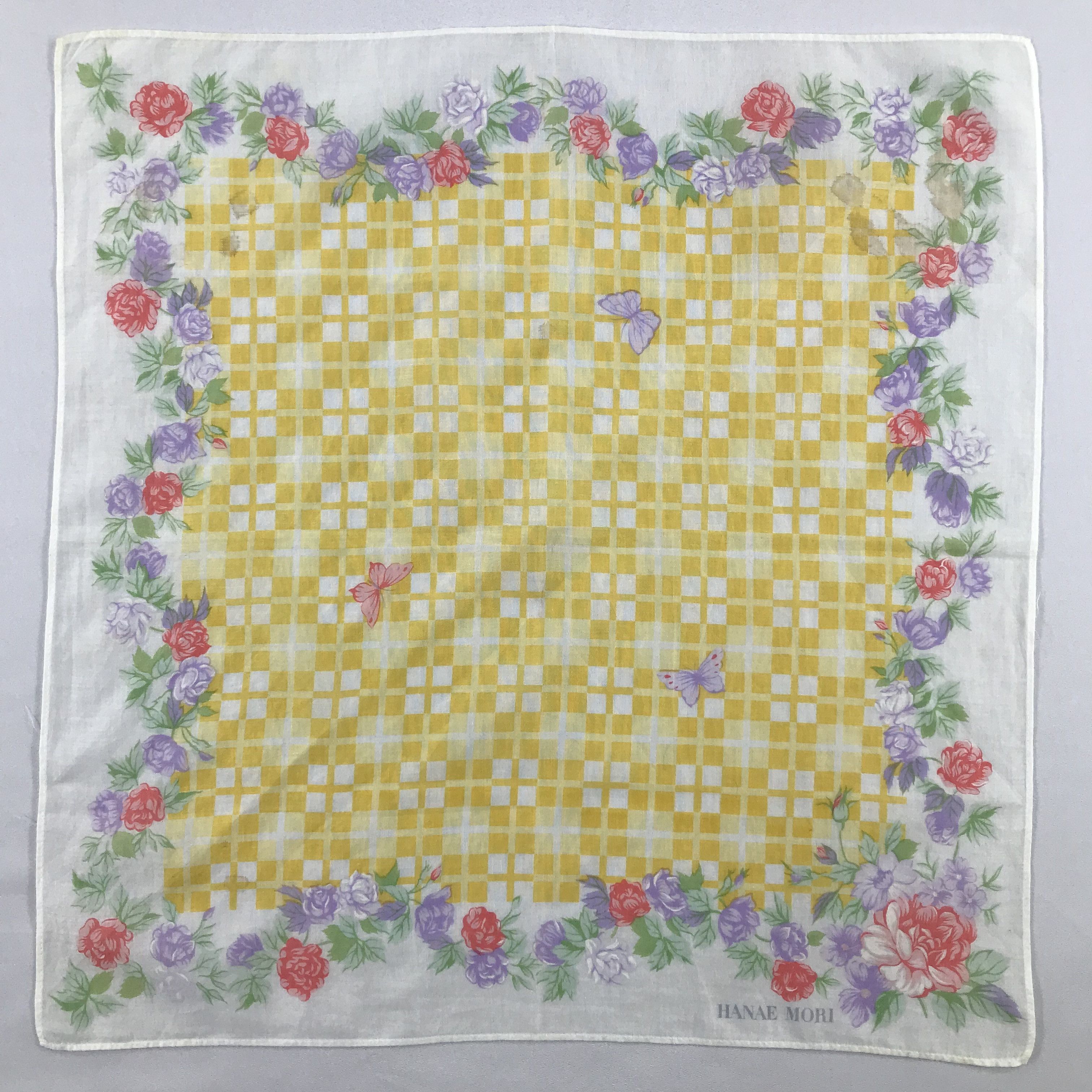 Hanae Mori × Vintage Hanae Mori Bandana / Handkerchief / Neckerchief -S2485 Size ONE SIZE - 1 Thumbnail