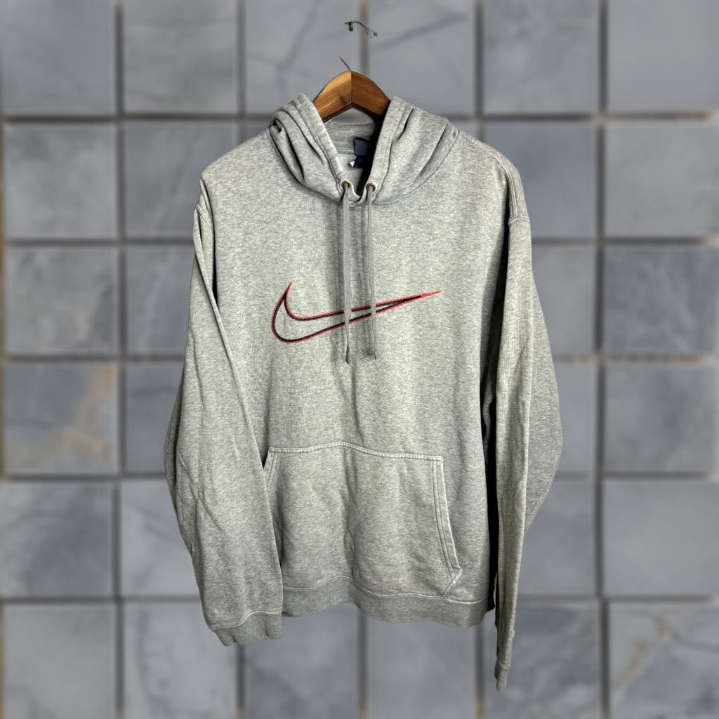 Nike Nike Big Logo Hoodie Sweater Pullover Club Fleece Men's XL Gray 564 Size US M / EU 48-50 / 2 - 1 Thumbnail