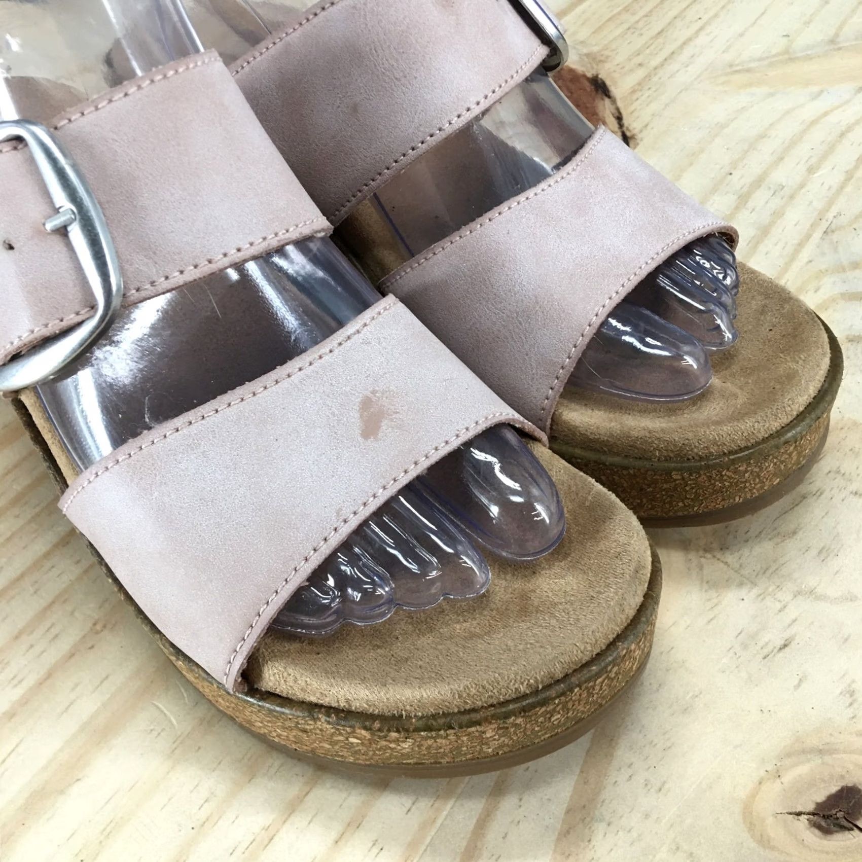 Vintage White Mountain Copious Sandals Womens 6 M Pink Slip On Buckle Wedge Slide Casual Platform Size US 6 / IT 36 - 4 Thumbnail
