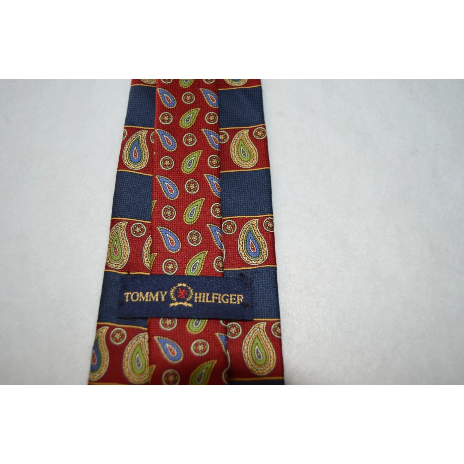 Tommy Hilfiger Tommy Hilfiger Necktie Men 100% Silk Blue Stripe Paisley Made In USA Vintage No Size ONE SIZE - 4 Thumbnail