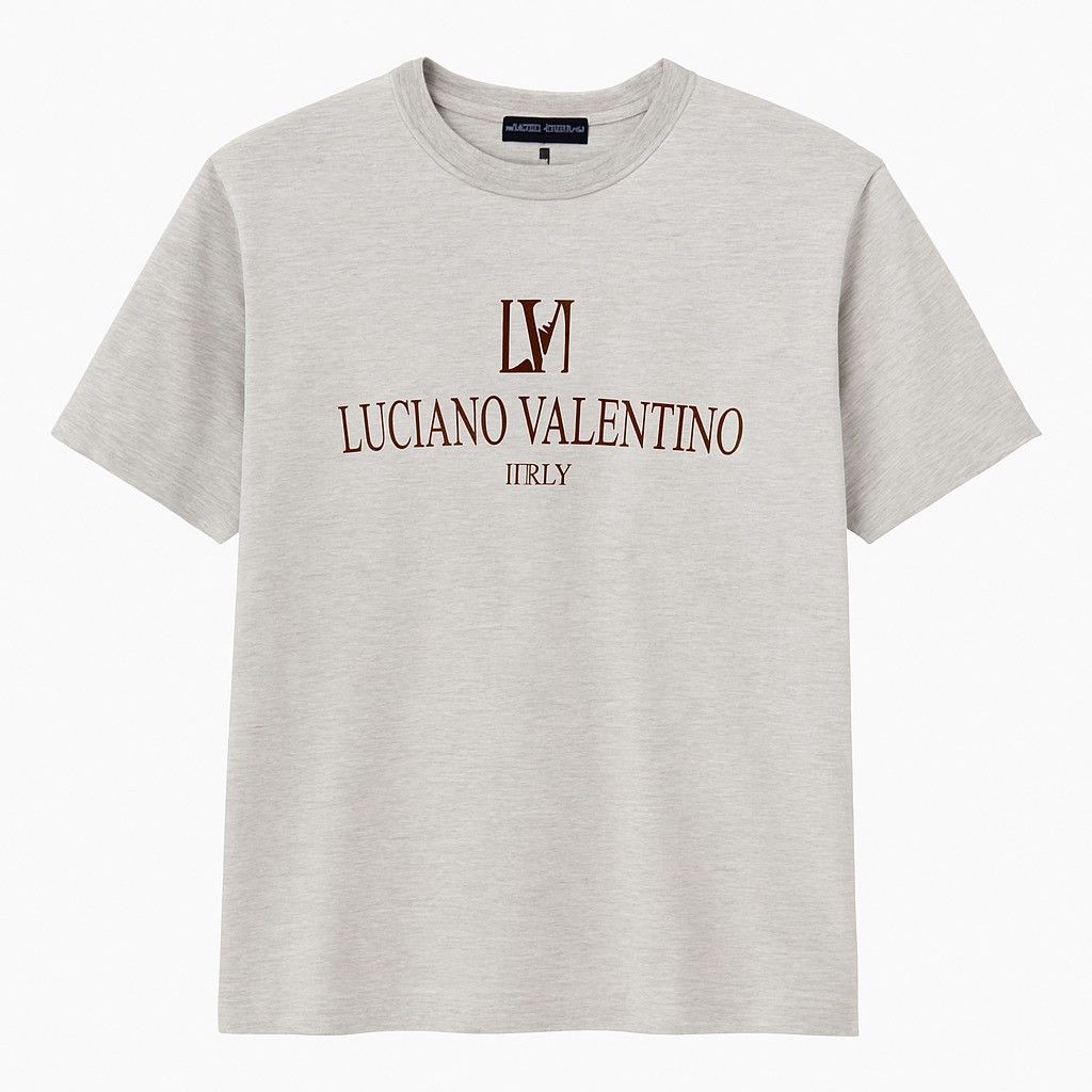 Vintage Luciano Valentino Italy Logo Tee Gray Japan Market Exclusive Size US M / EU 48-50 / 2 - 1 Thumbnail