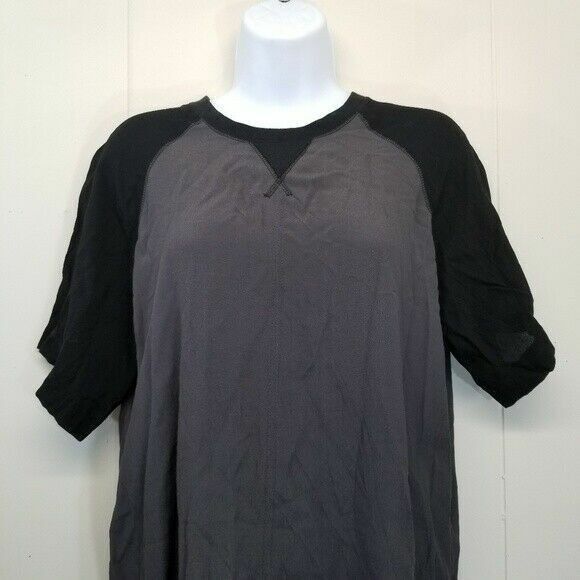 Madewell Madewell SMALL Colorblock T Shirt Dress Black Gray Mini Ligh Size S / US 4 / IT 40 - 2 Thumbnail