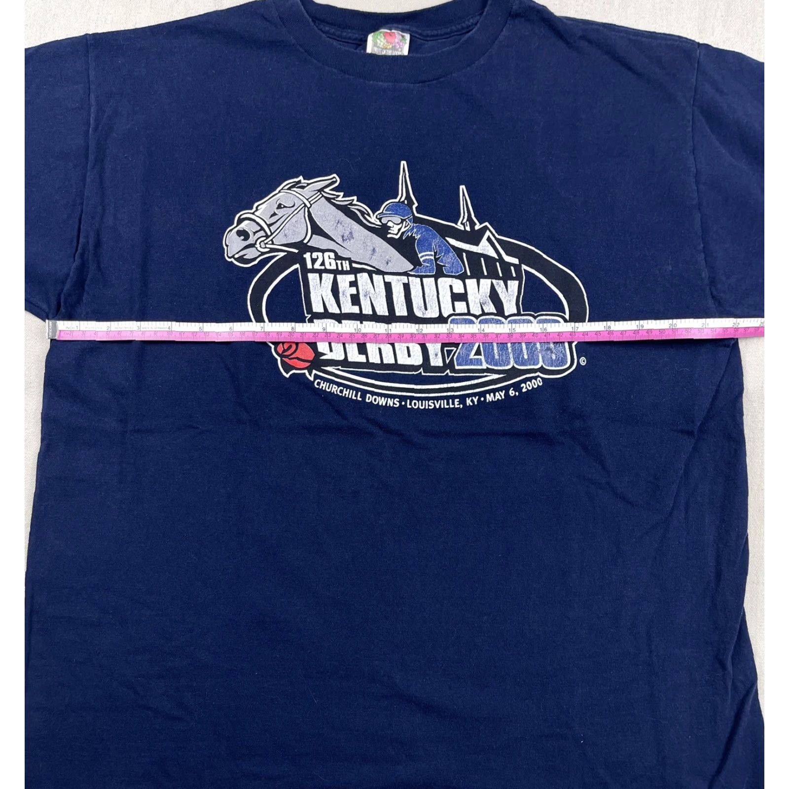 Fruit Of The Loom VINTAGE Fruit of the Loom Kentucky Derby T-Shirt 2000 Churchill Downs Horse Racing Adult XL Blue Mens Size US XL / EU 56 / 4 - 5 Thumbnail