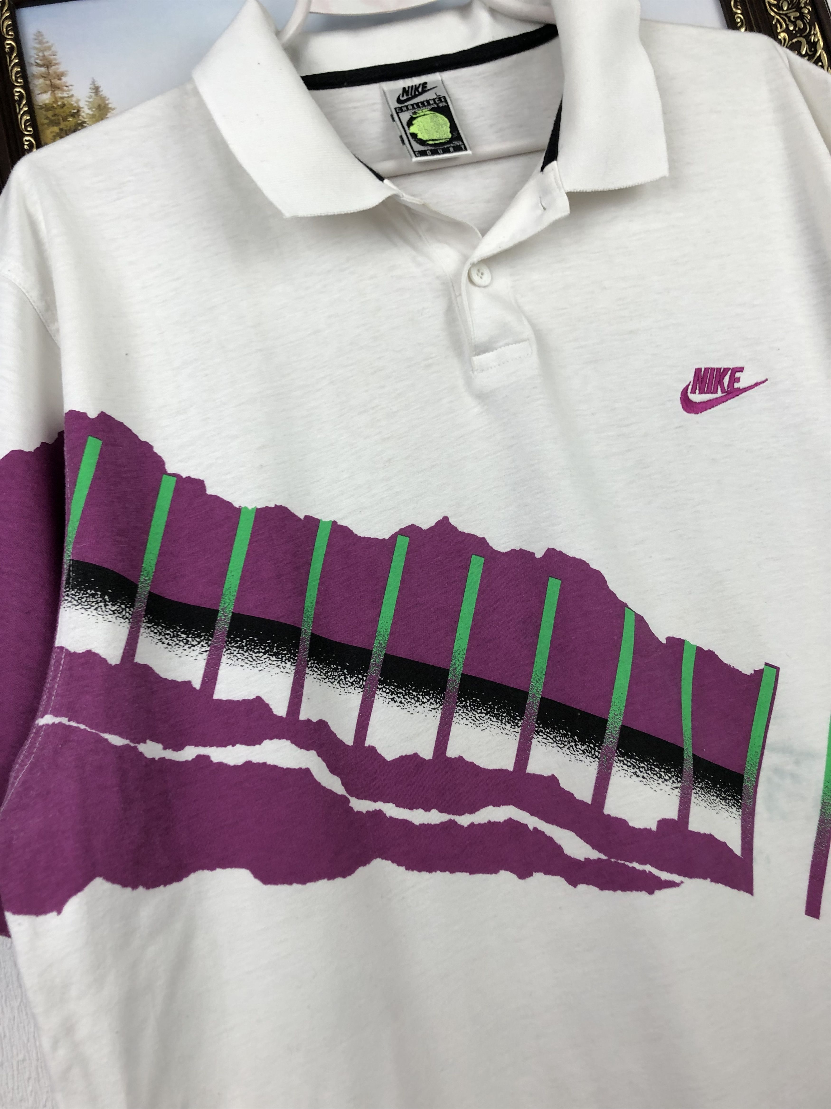 Nike × Vintage Vintage 90's Nike Court Andre Agassi Tennis Shirt Jersey Size US L / EU 52-54 / 3 - 5 Thumbnail