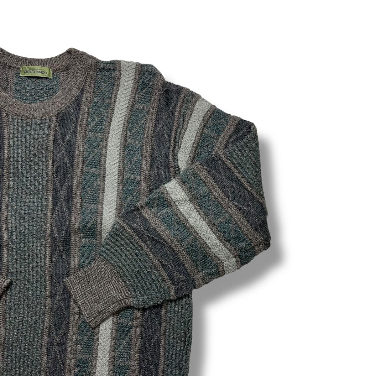 Designer Emilio Rimini coogi style cable knitwear Size US L / EU 52-54 / 3 - 3 Thumbnail