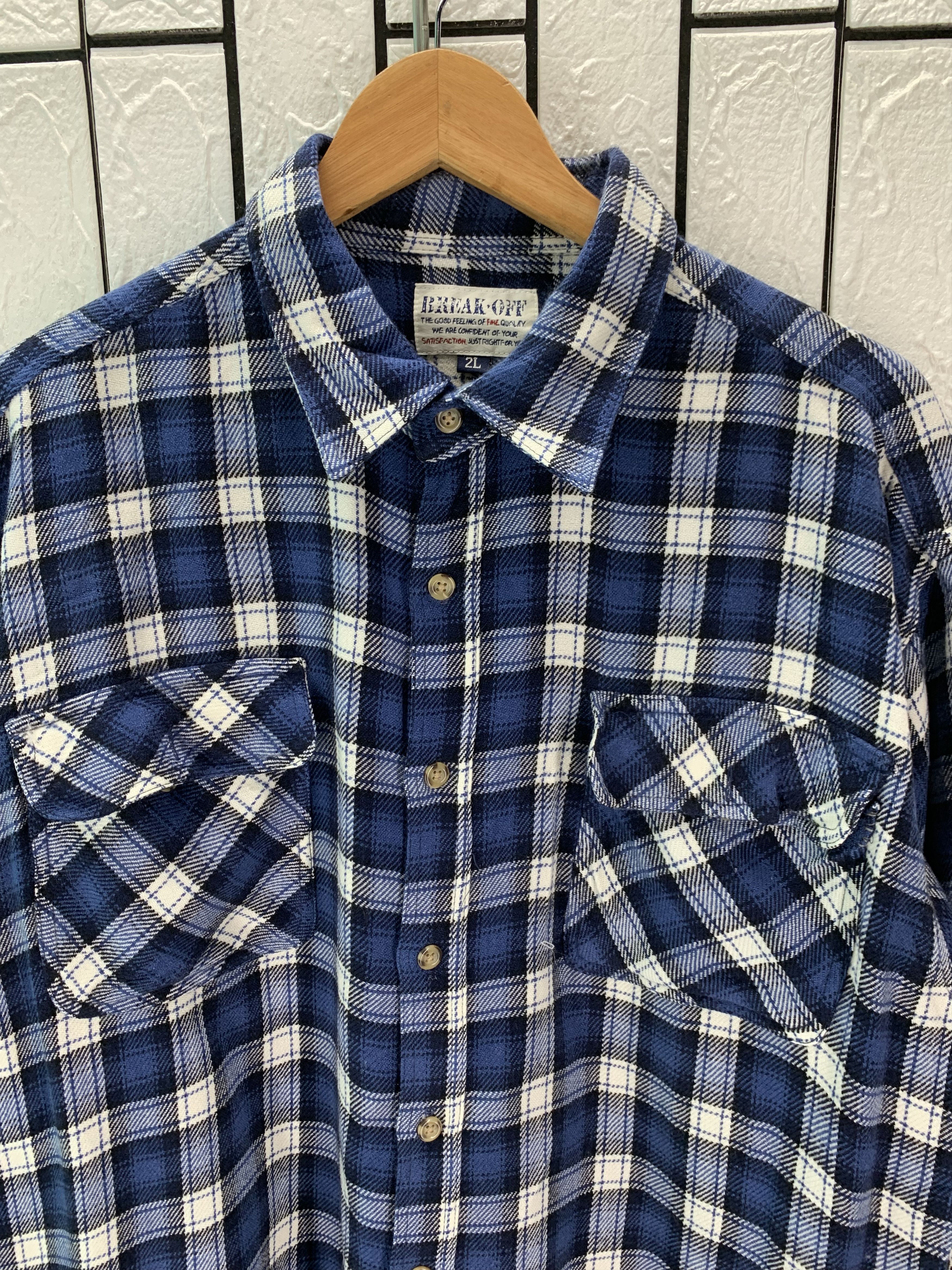 Vintage Vintage Break Off Shirt Flannel Size US XL / EU 56 / 4 - 4 Thumbnail