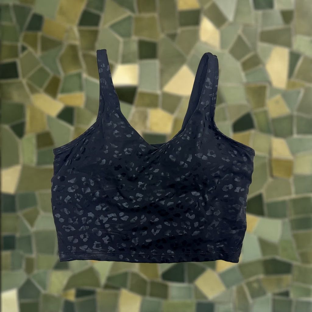 Vintage Womens Black Animal Print Cropped Tank Top Size Medium Fitted Workout Size M / US 6-8 / IT 42-44 - 1 Thumbnail