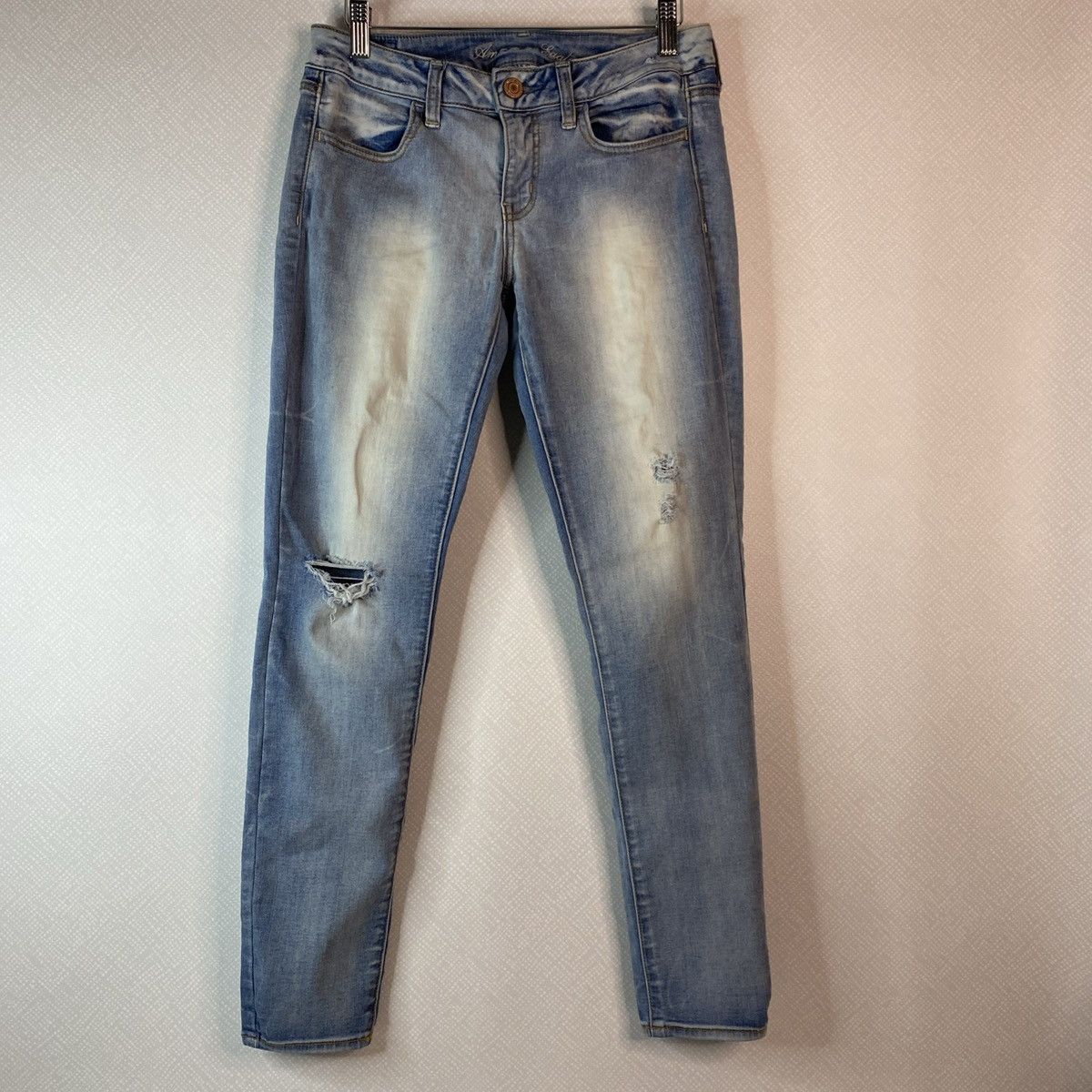 American Eagle Outfitters American Eagle Women's Jeggings Ripped Distressed Jeans Sz 8 Size 30" / US 8 / IT 44 - 2 Thumbnail