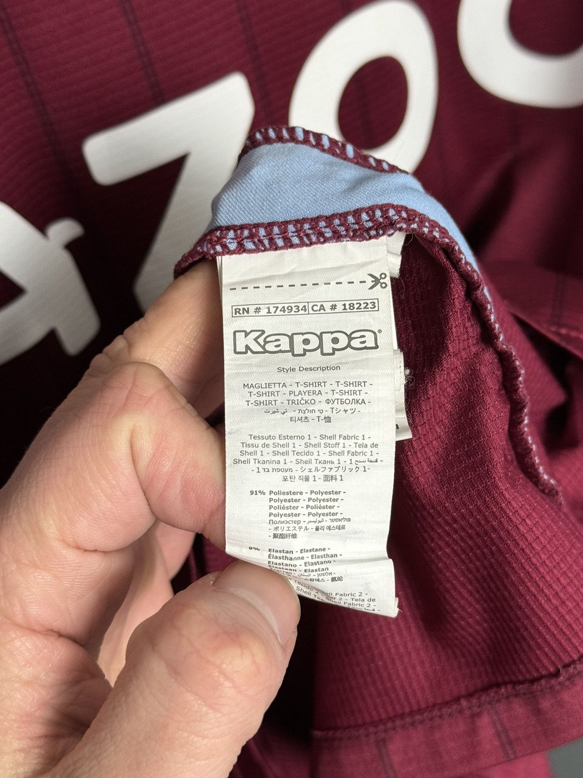 Kappa Aston Villa 20/21 Home Football Jersey Size US L / EU 52-54 / 3 - 15 Thumbnail