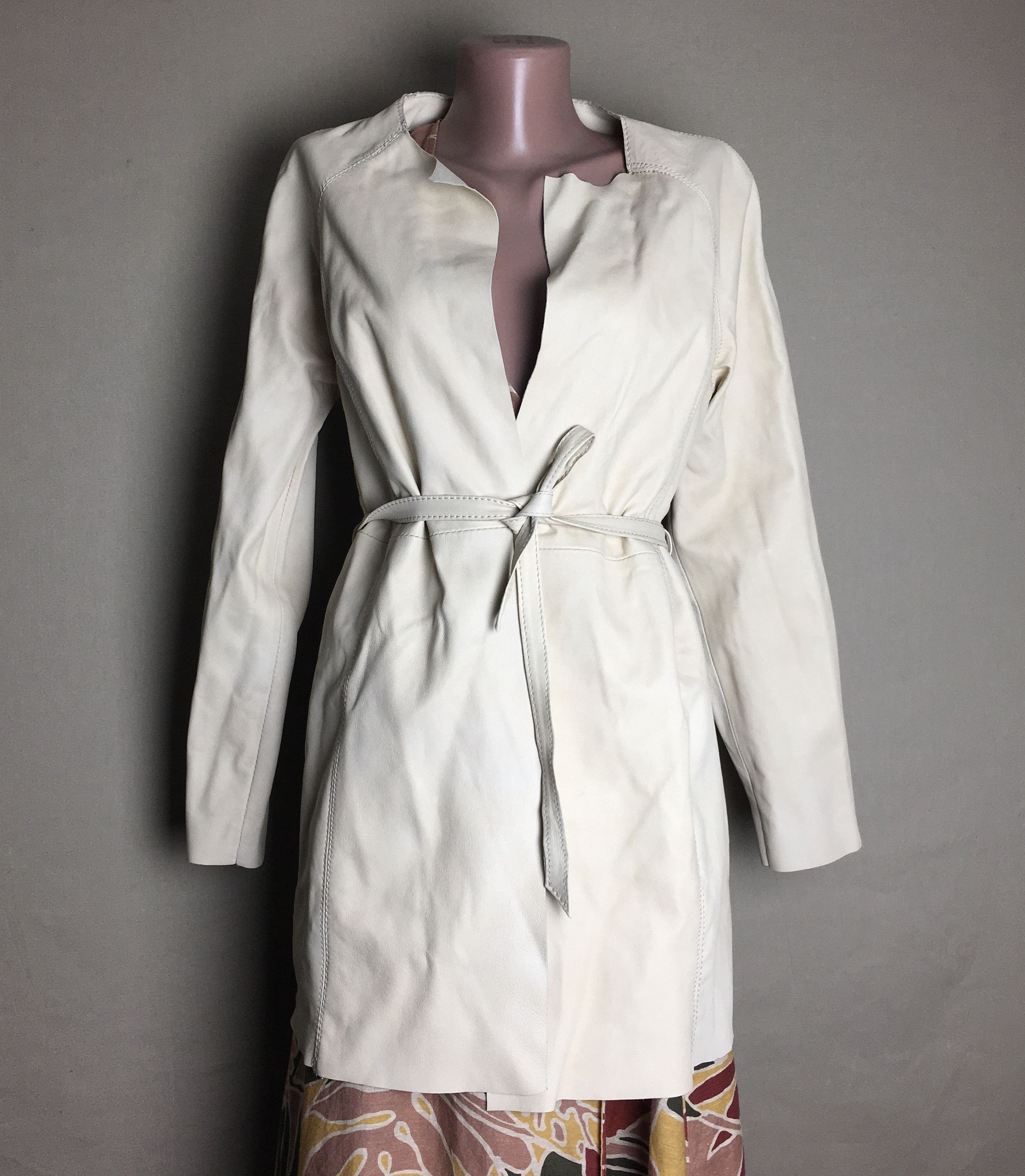 Imperial Imperial Ivory Leather Jacket Italy Size M / US 6-8 / IT 42-44 - 1 Thumbnail