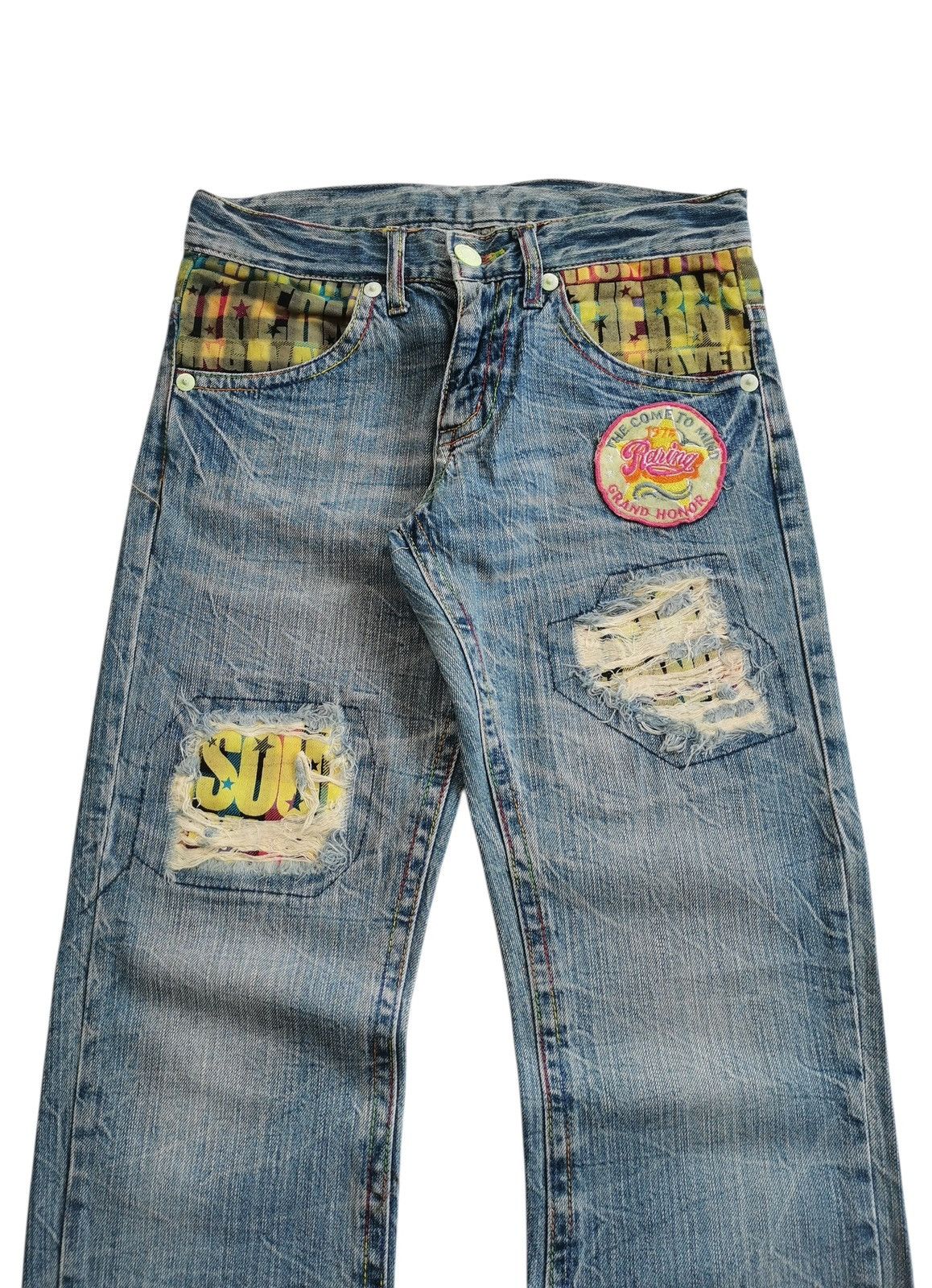Jean Archive Japanese Brands Distressed Patchwork Denim Jeans Size US 30 / EU 46 - 4 Thumbnail
