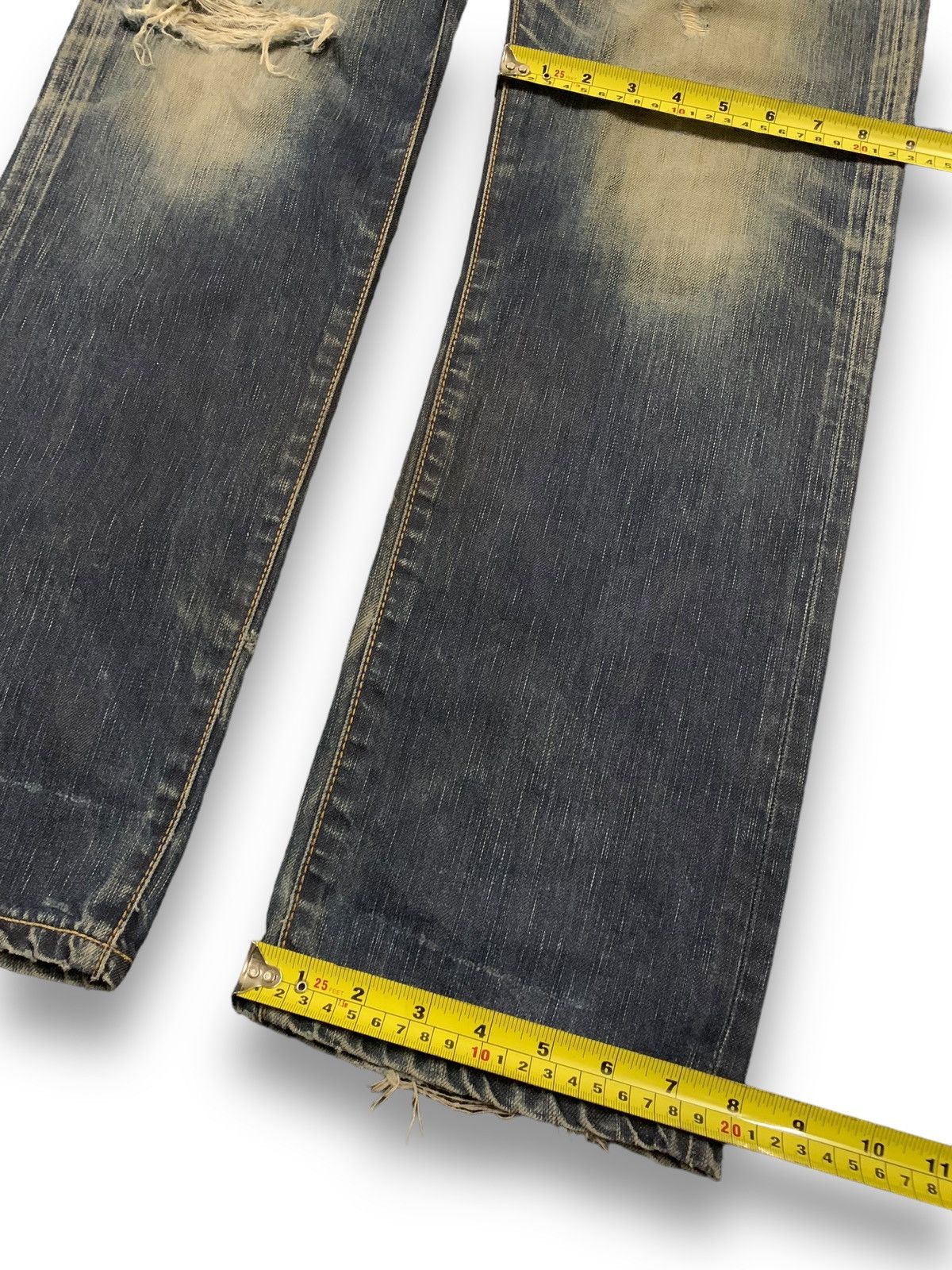Edwin Vintage Edwin 503 Whiskers Mud Wash Loose Distressed Jeans Size US 33 - 17 Thumbnail