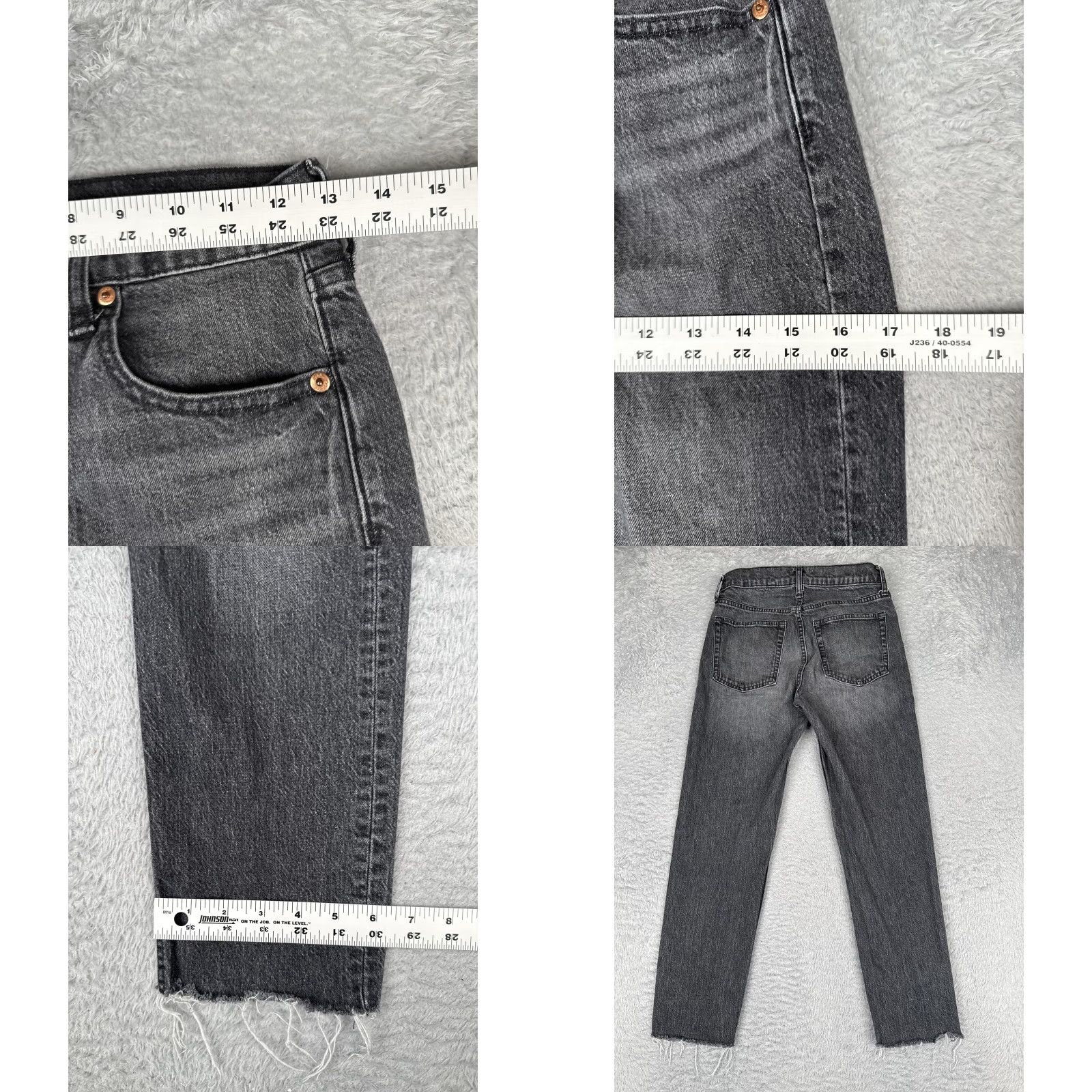 Gap VINTAGE Gap Cheeky Straight Jeans Womens 2 Charcoal Mid Rise Crop Stretch 24x26 Size 26" / US 2 / IT 38 - 9 Thumbnail