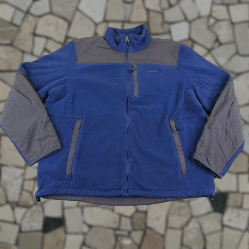 Vintage VINTAGE LL Bean Jacket Mens XL Blue Wind Pro Fleece Coat Zip Up Stand-Up Collar Logo Pockets Full Zip Hiking Size US L / EU 52-54 / 3 - 1 Thumbnail