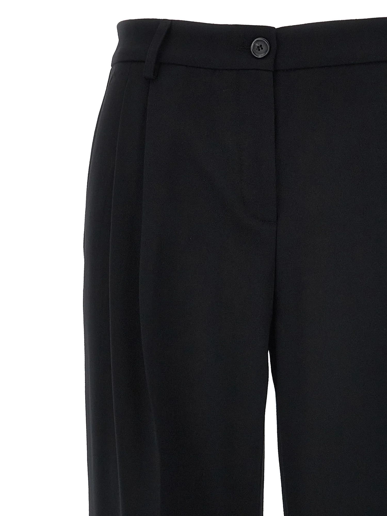 Pinko o1s22i1n0824 Twill Wide Leg Trousers in Black Size 28" / US 6 / IT 42 - 3 Thumbnail