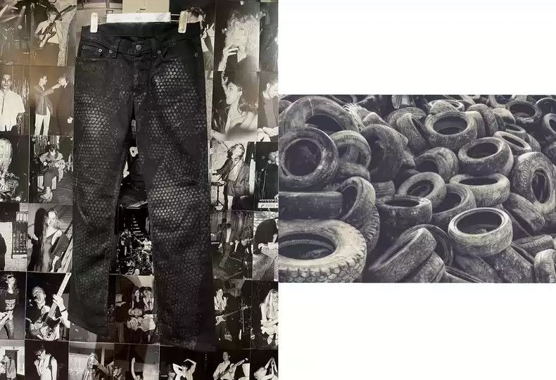 Helmut Lang SS03 Helmut Lang 'Rubber Tire' Print Denim | Grailed