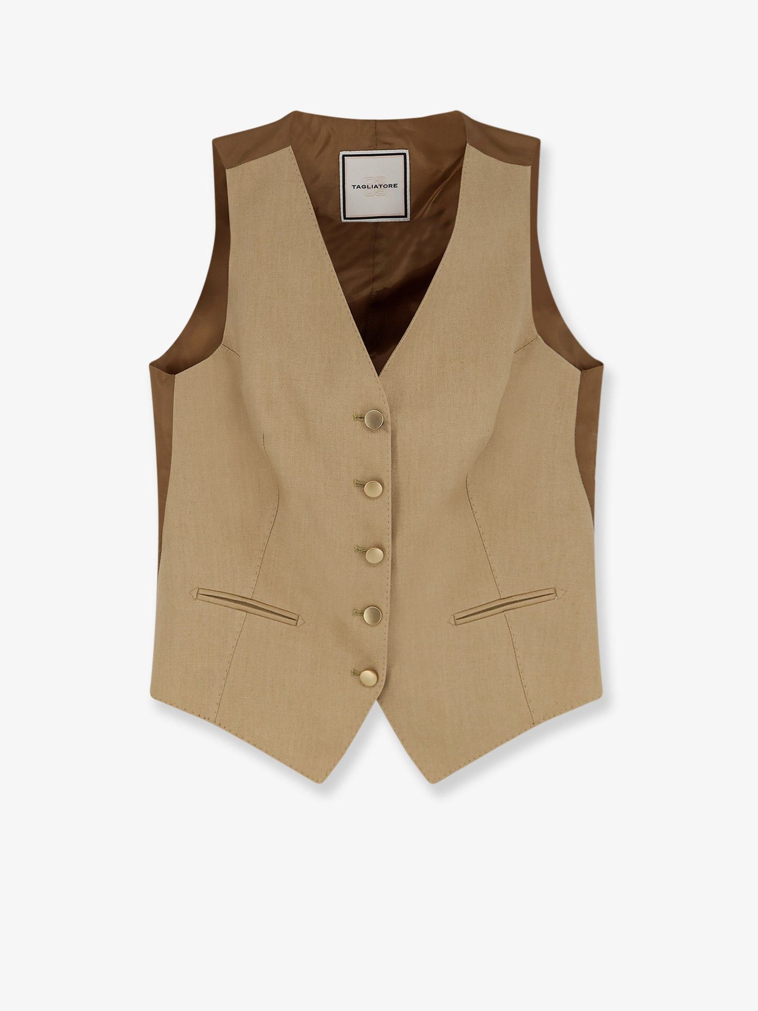 Tagliatore Linen Vest Size L / US 10 / IT 46 - 1 Thumbnail
