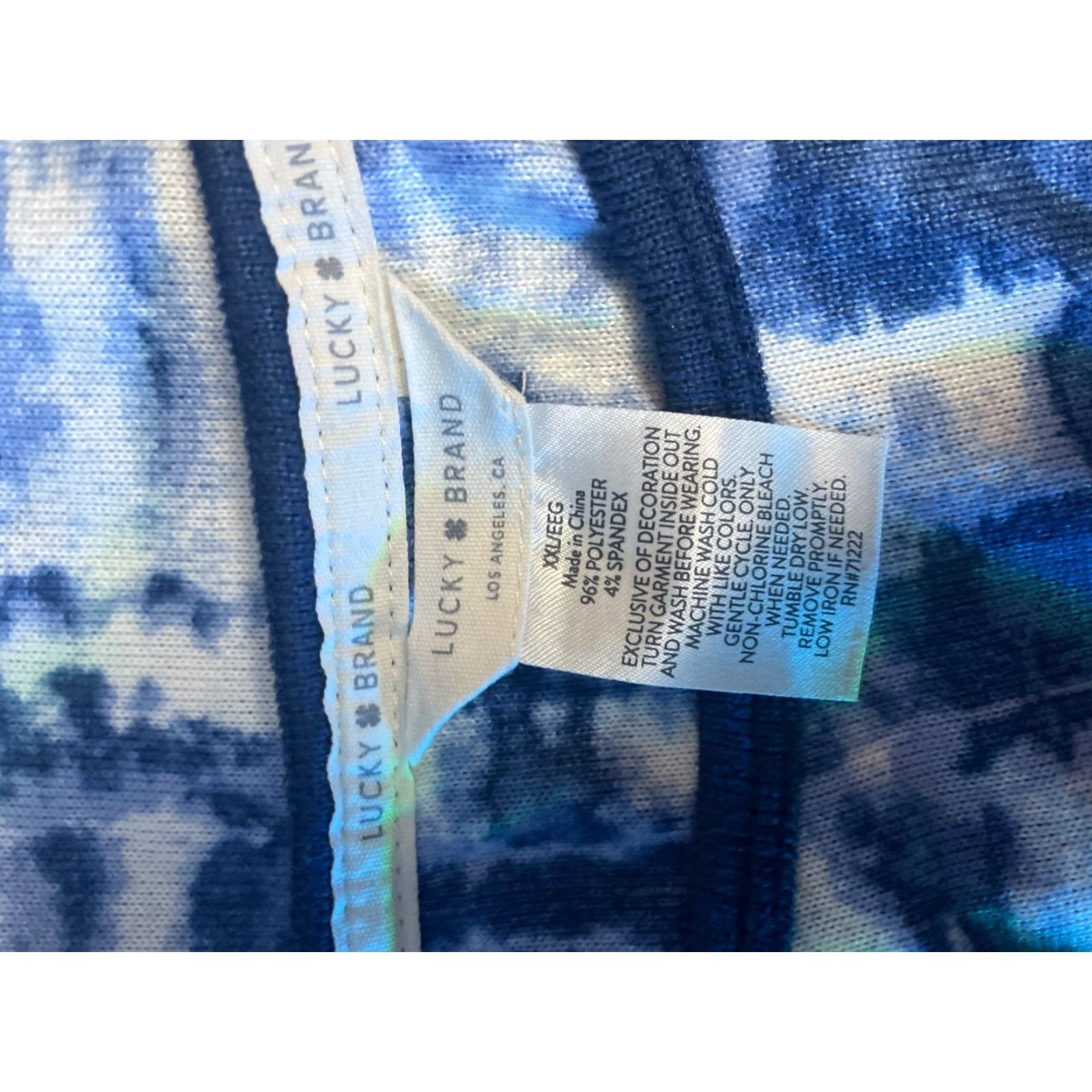 Lucky Brand Lucky Brand Shirt Womens 2X Short Sleeve T-Shirt Bohemian Peasant Multicolor Cotton Modal Easy Care Regular Light Weight Casual Size XXL / US 16-18 / IT 52-54 - 7 Thumbnail