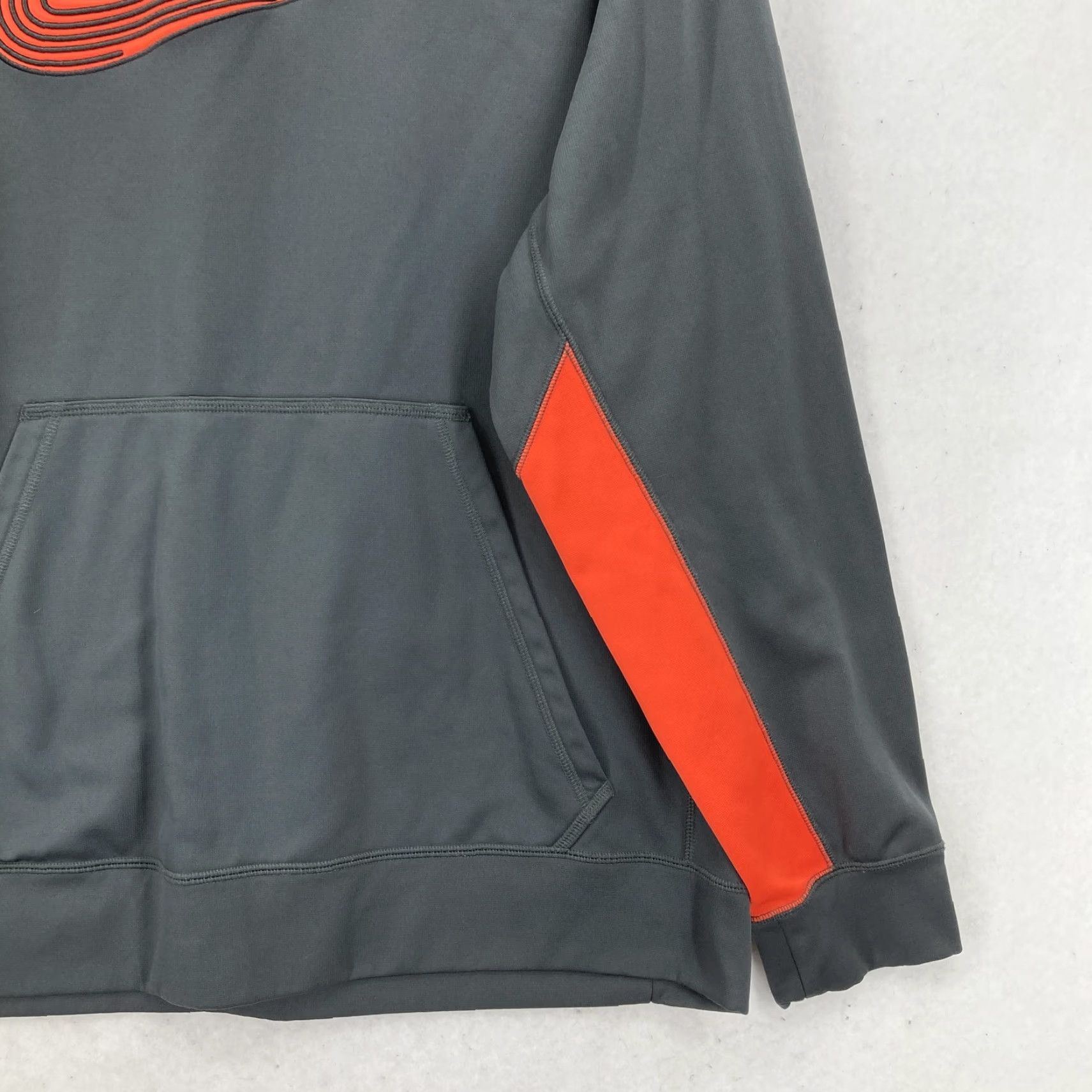 Nike Nike Hoodie Mens XL Gray Orange Therma-Fit Pullover Swoosh Knockout Annihilator Size US XL / EU 56 / 4 - 3 Thumbnail