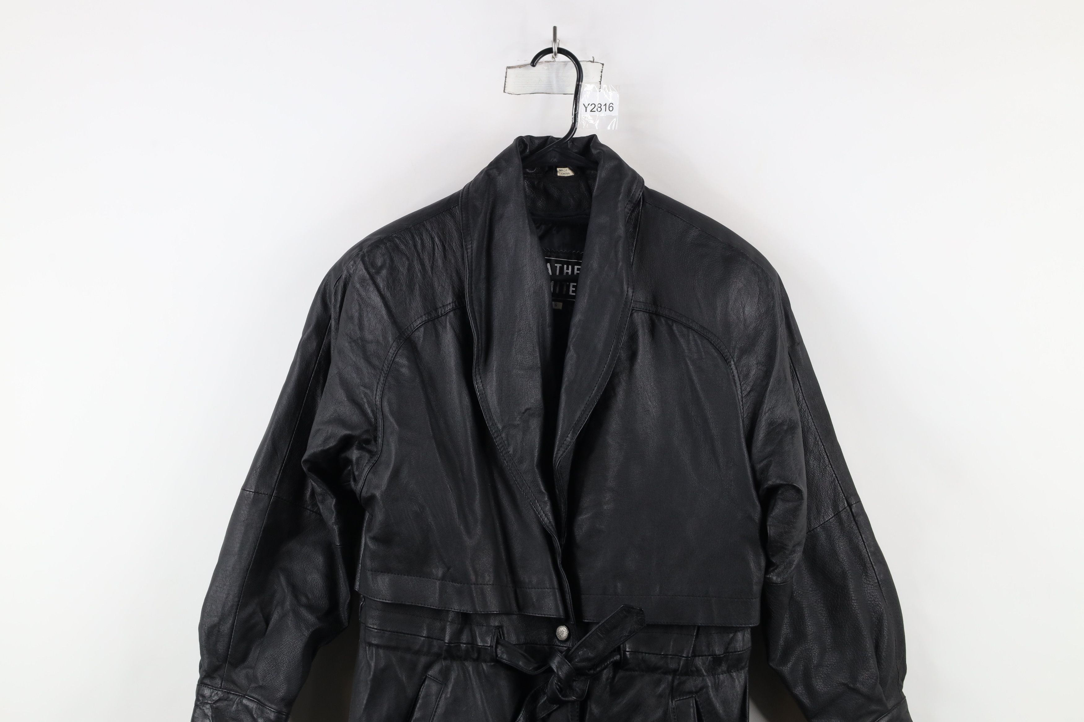 Vintage Vintage 90s Streetwear Goth Belted Leather Trench Coat Size S / US 4 / IT 40 - 2 Thumbnail