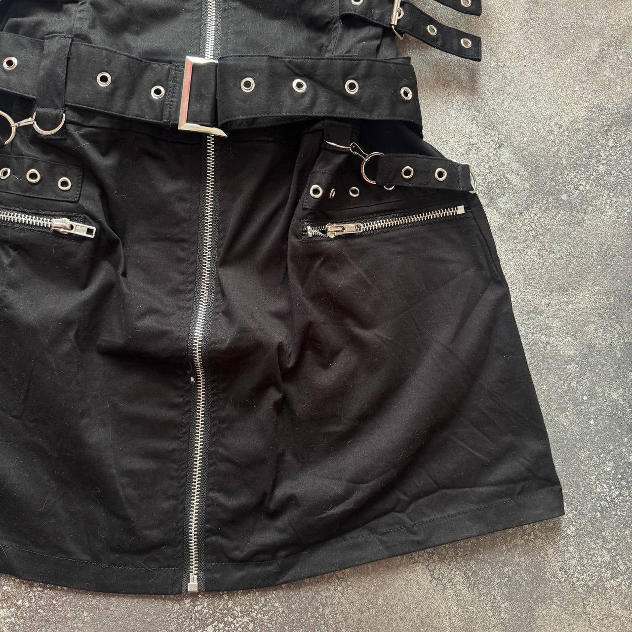 If Six Was Nine Y2K Avant Garde Goth Emo Strap Belt Mini Dress Size S / US 4 / IT 40 - 8 Thumbnail