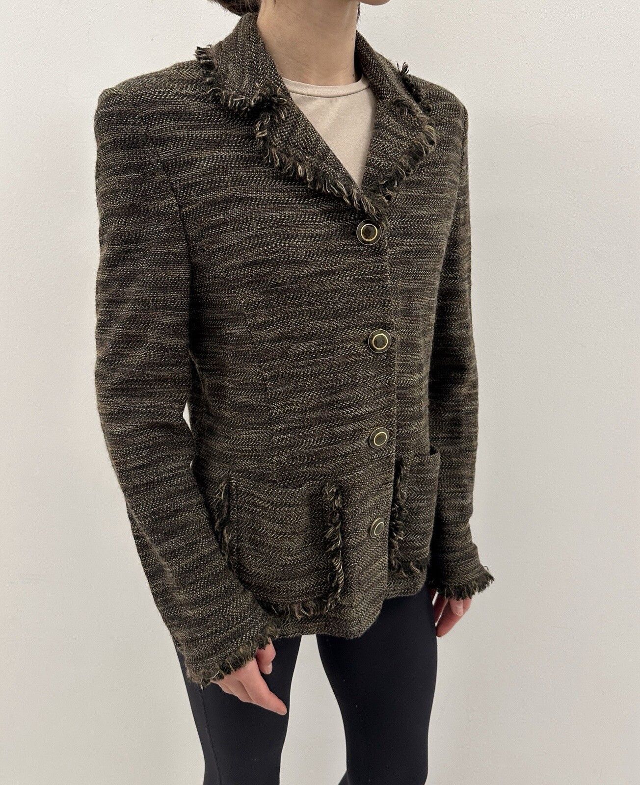 St. John Collection Blazer Knit Jacket made in USA Pocket