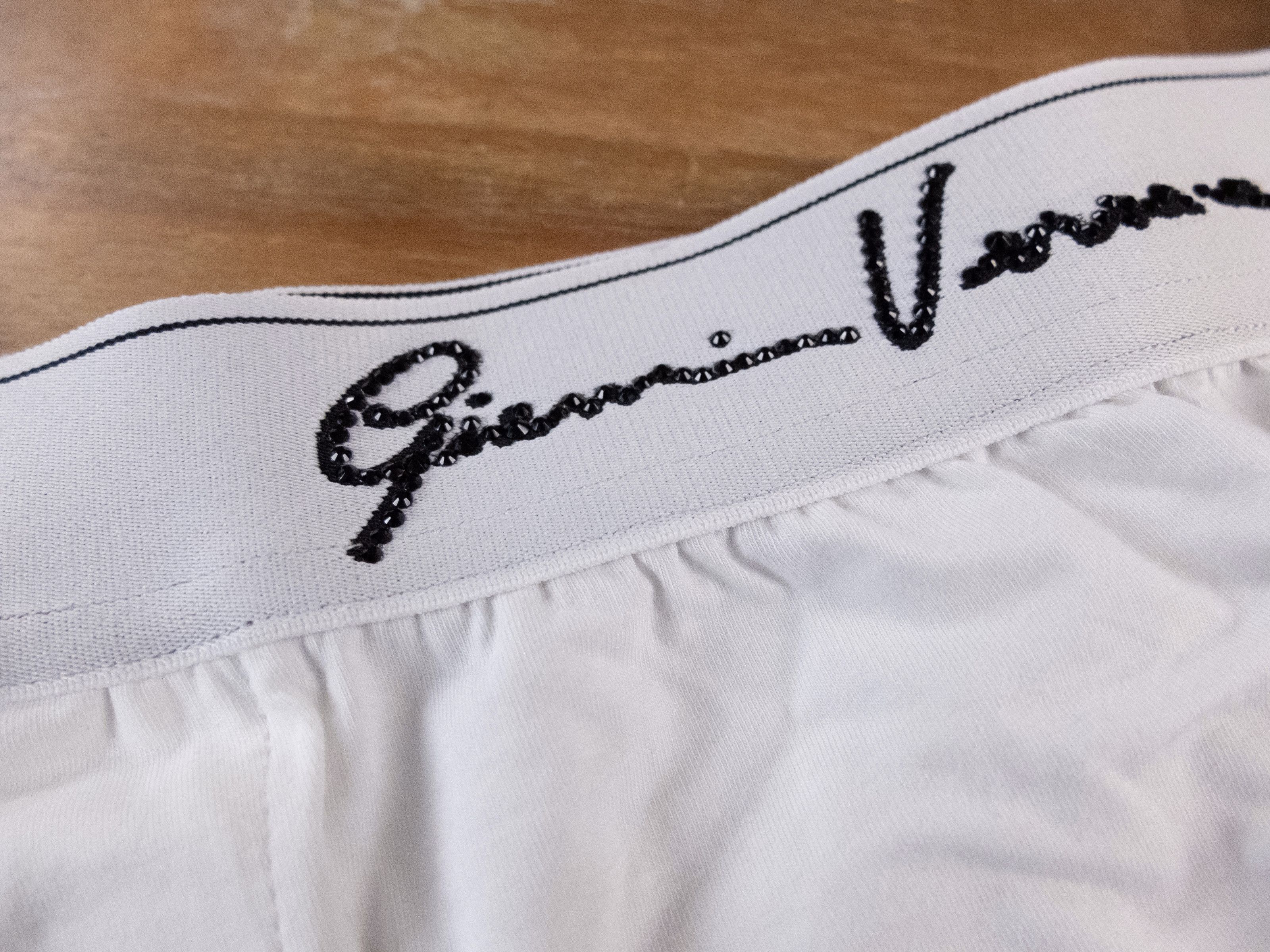 Versace 2 x VERSACE white crystal signature waistband boxer shorts 5 Size 34 - 4 Thumbnail