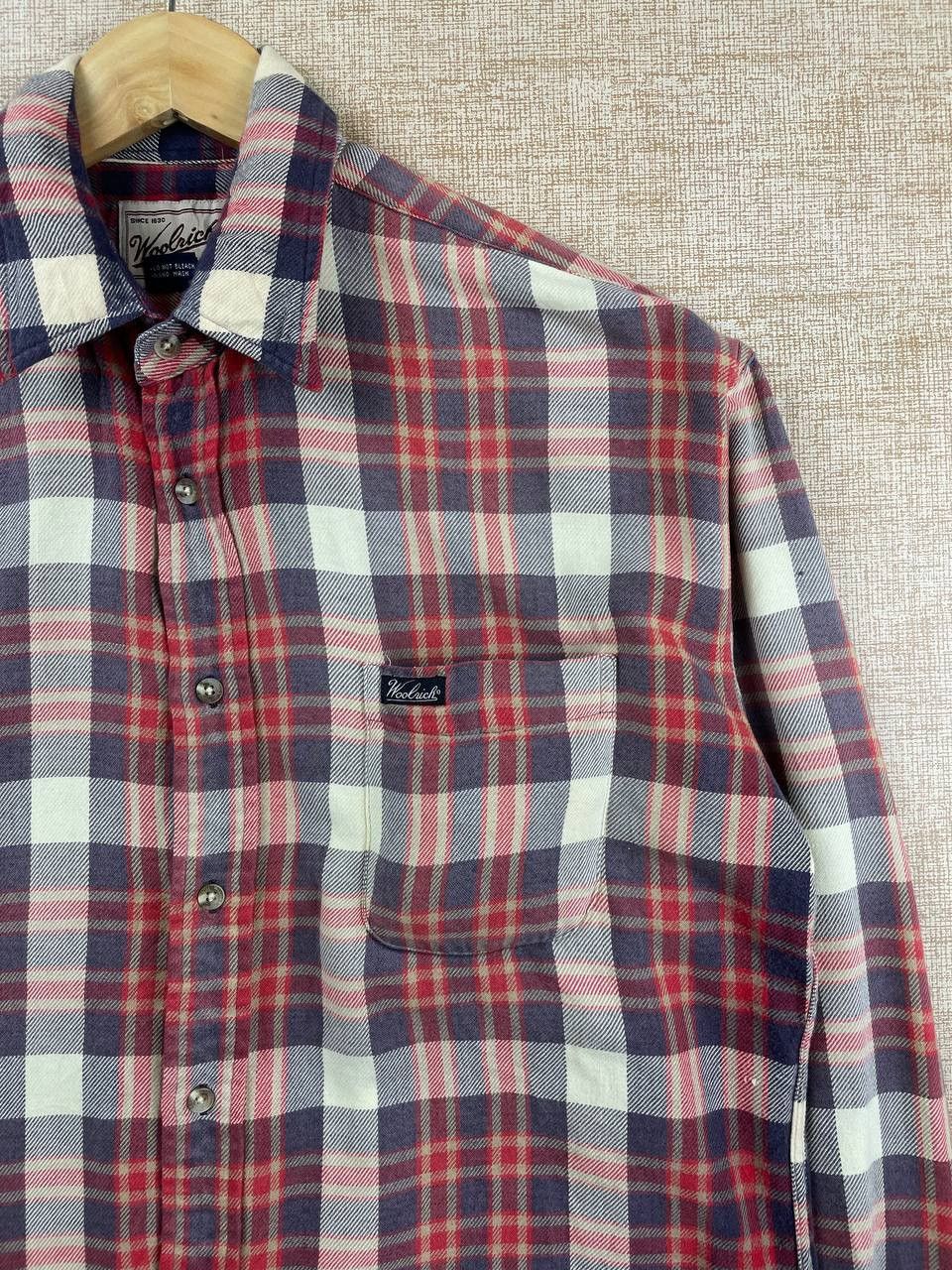 Vintage × Woolrich Woolen Mills Vintage Woolrich Single Pocket Red Plaid Button Ups Shirt Size US L / EU 52-54 / 3 - 7 Thumbnail