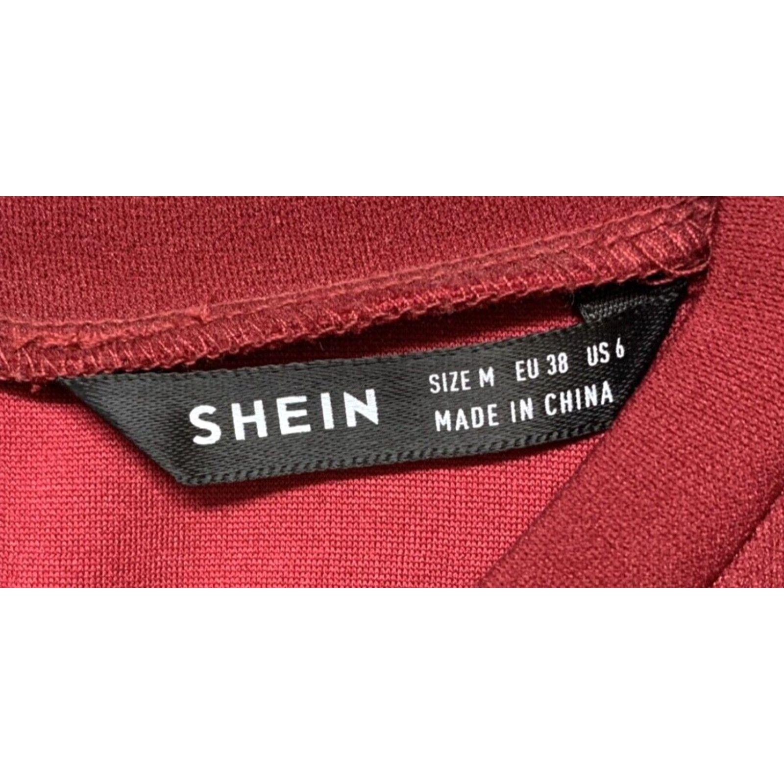 Shein Shein Women's Cropped Top M 3/4 Sleeve Burgundy Stretch Machine Wash NEW w/o Tag Blouse Shirt Womens Size M / US 6-8 / IT 42-44 - 7 Thumbnail
