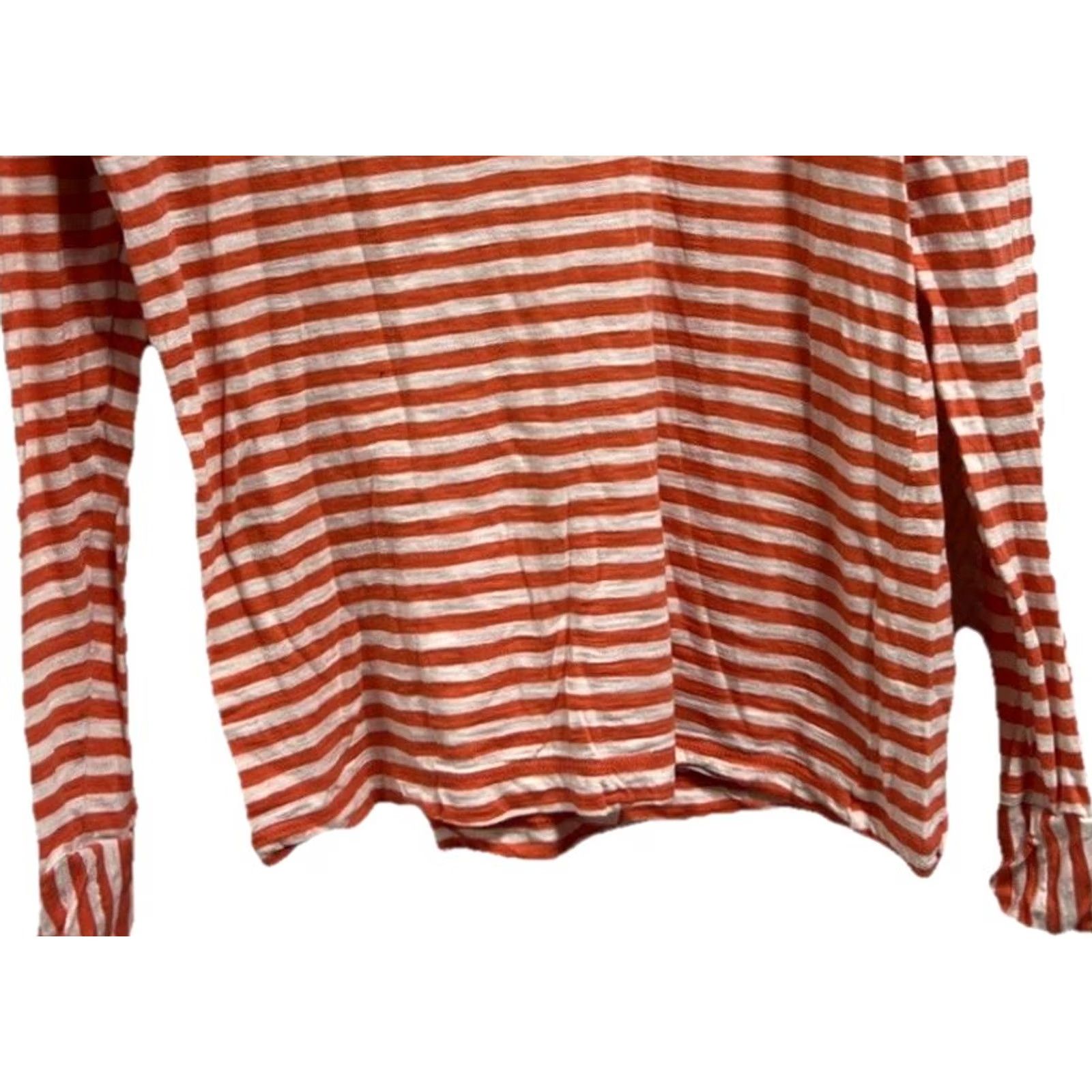 J.Crew J.Crew Women’s Nautical Tee Stripe White Orange Long Sleeve Scoop Neck M Shirt Top Size M / US 6-8 / IT 42-44 - 5 Thumbnail