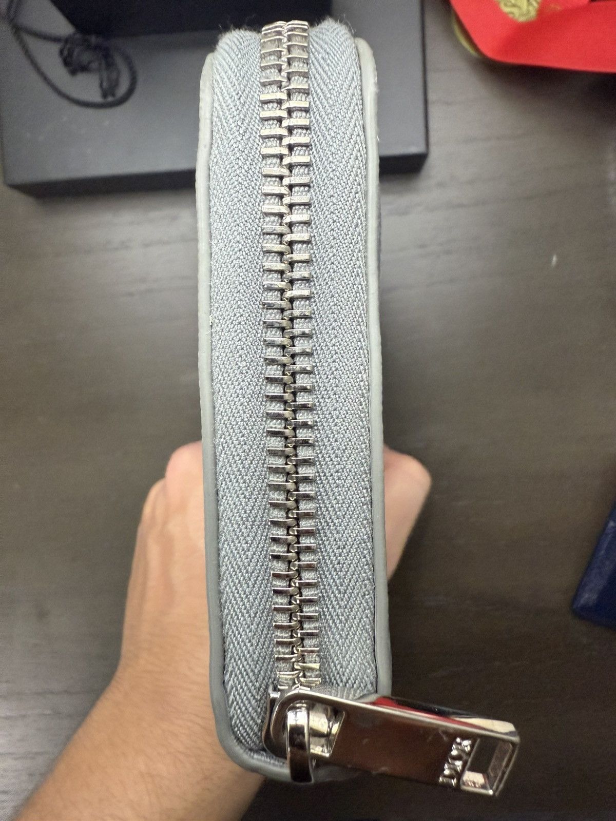 Dior CHRISTIAN DIOR GRAY CD DIAMOND CANVAS ZIPPED LONG WALLET Size ONE SIZE - 6 Thumbnail
