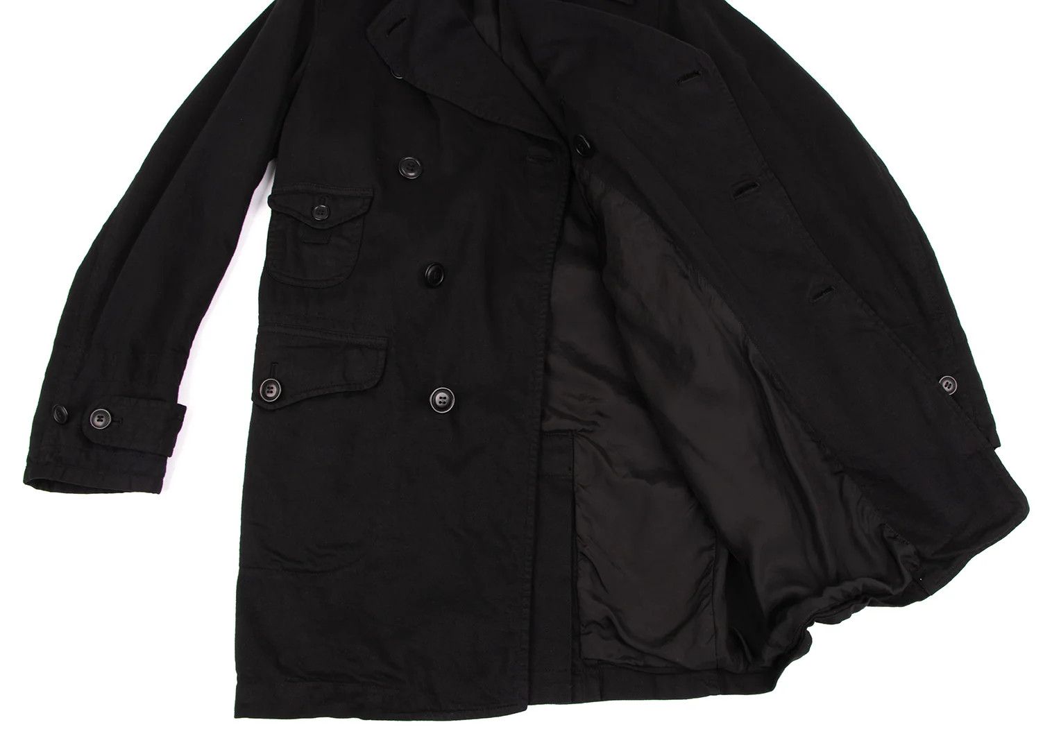 Junya Watanabe Pocket Design Dyed Cotton Coat in Black, Size XS Size US XS / EU 42 / 0 - 10 Thumbnail