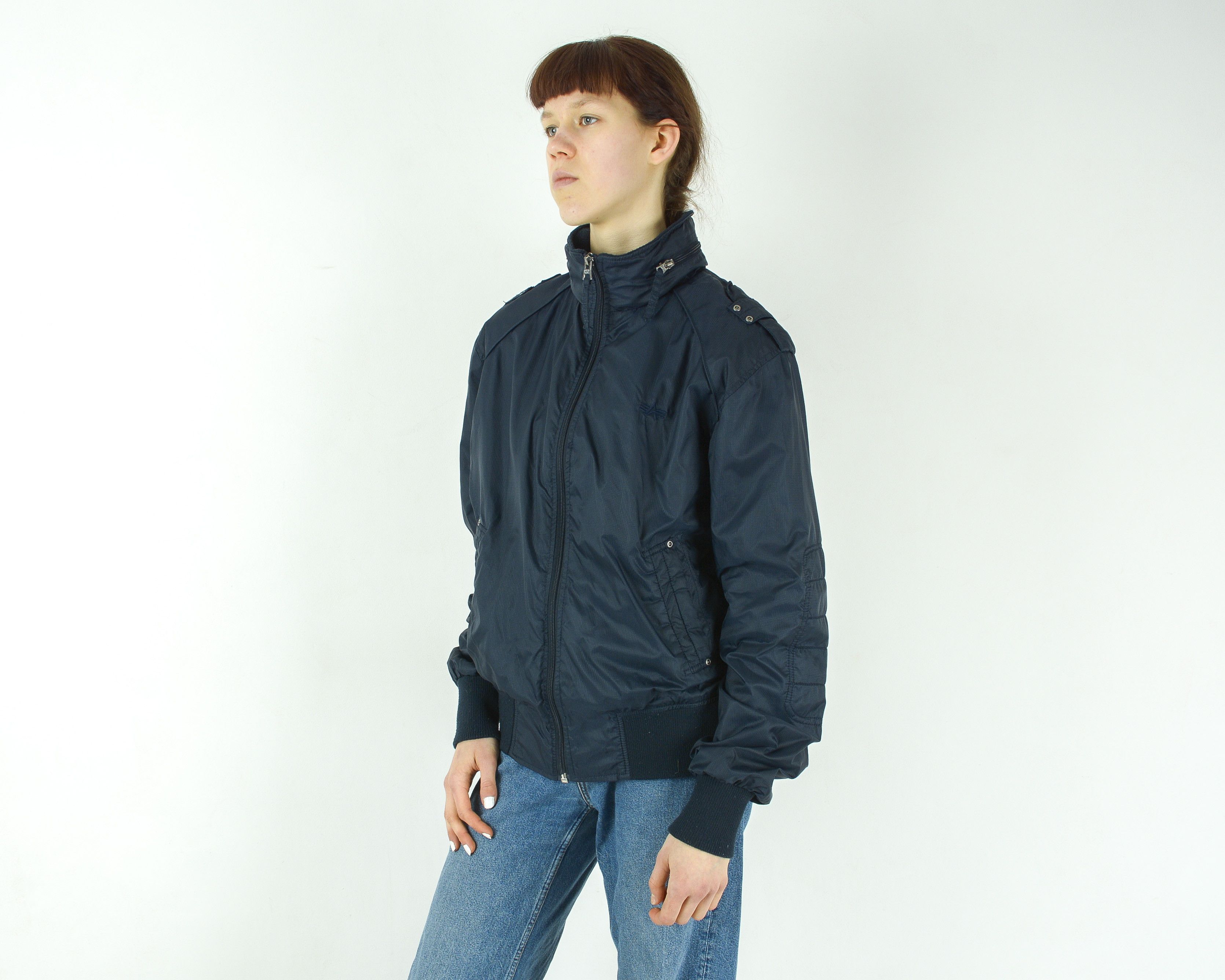 Alpha Industries × Vintage MA-1 Bomber Jacket Pilot Coat Hooded Parka Waistcoat Zip Up Size XL / US 12-14 / IT 48-50 - 2 Thumbnail