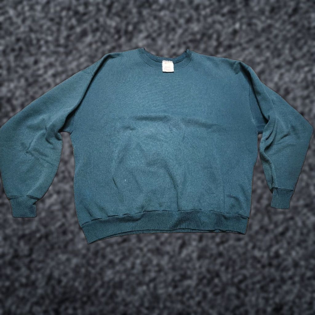Hanes VINTAGE Hanes Crewneck Sweatshirt Mens XL Long Sleeve Green Cotton 90s USA Size US XL / EU 56 / 4 - 1 Thumbnail