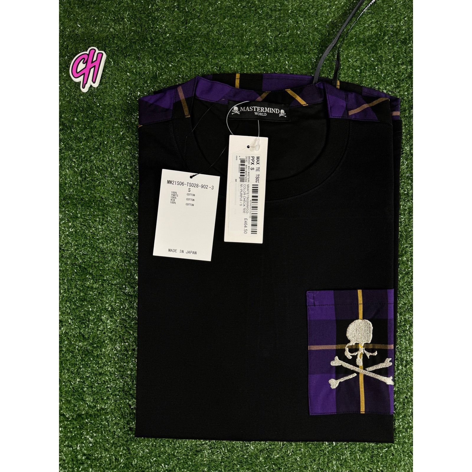 Mastermind Japan Mastermind Vs.Bape Purple Color Check S/S T-Shirt Size Small Size US S / EU 44-46 / 1 - 6 Thumbnail