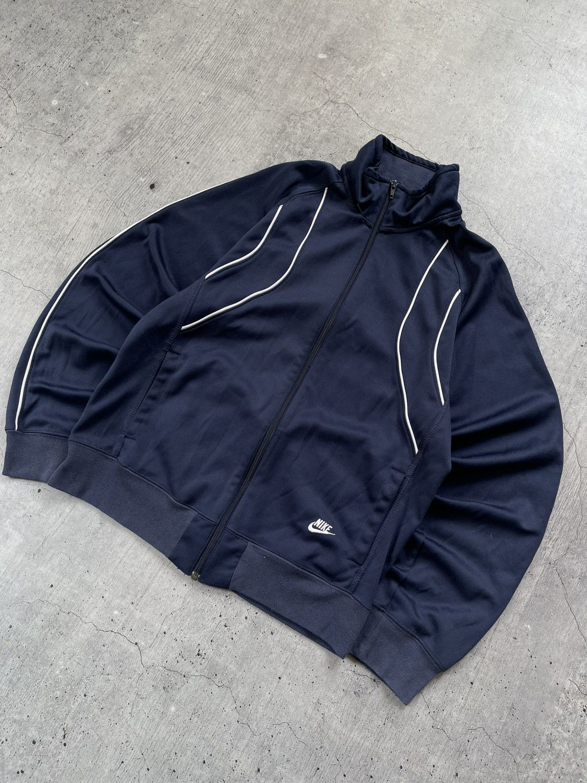 Nike × Vintage Nike Zip Streetwear Vintage Lodo Blue Size US S / EU 44-46 / 1 - 2 Thumbnail
